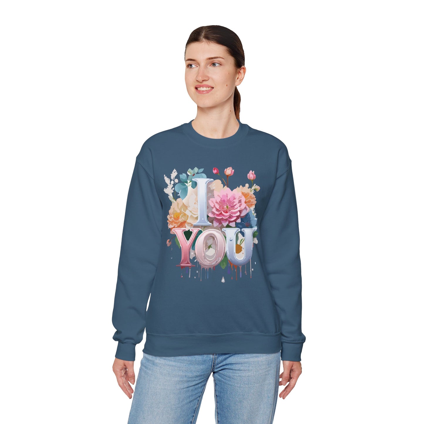 Floral Love Sweatshirt, Valentine's Day Sweatshirt, Love Flower Sweatshirt