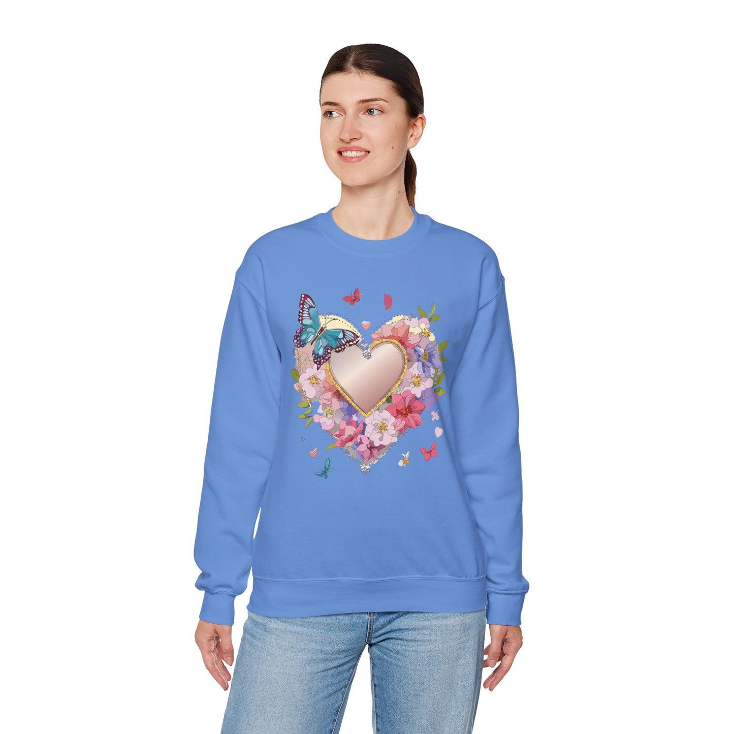 Floral Heart Sweatshirt, Floral Love Sweatshirt, Valentine's Day Sweatshirt, Heart Floral Sweatshirt