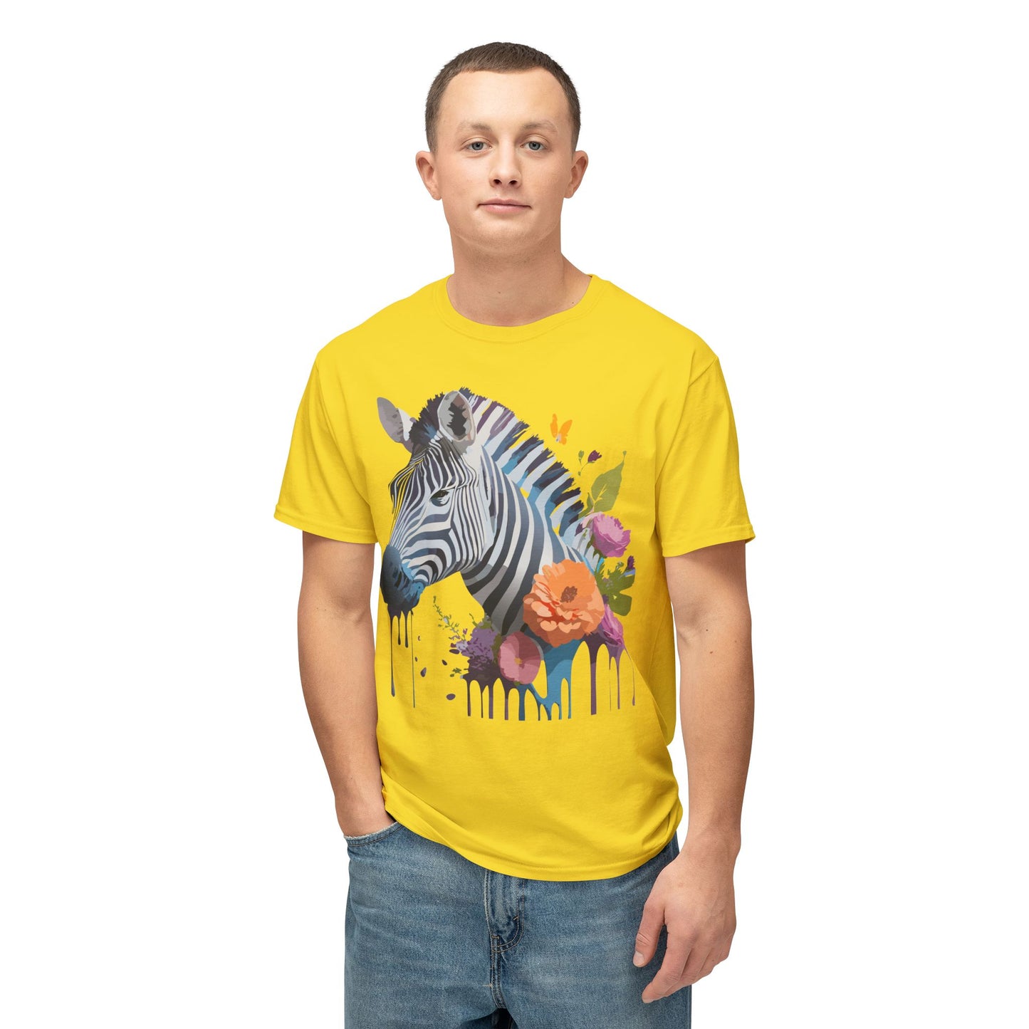 Zebra T-Shirt, Vintage Zebra Tee, Floral Tees, Zebra Art Design Shirt, Tee Shirt with Zebra 9