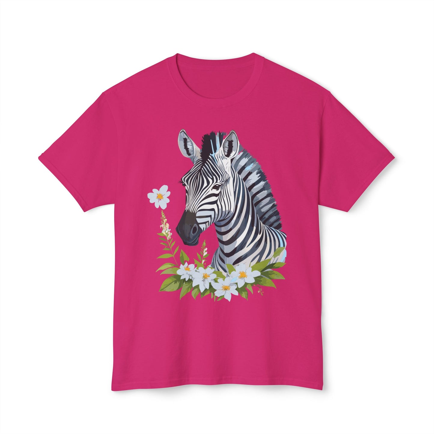 Zebra T-Shirt, Vintage Zebra Tee, Floral Tees, Zebra Art Design Shirt, Tee Shirt with Zebra 1
