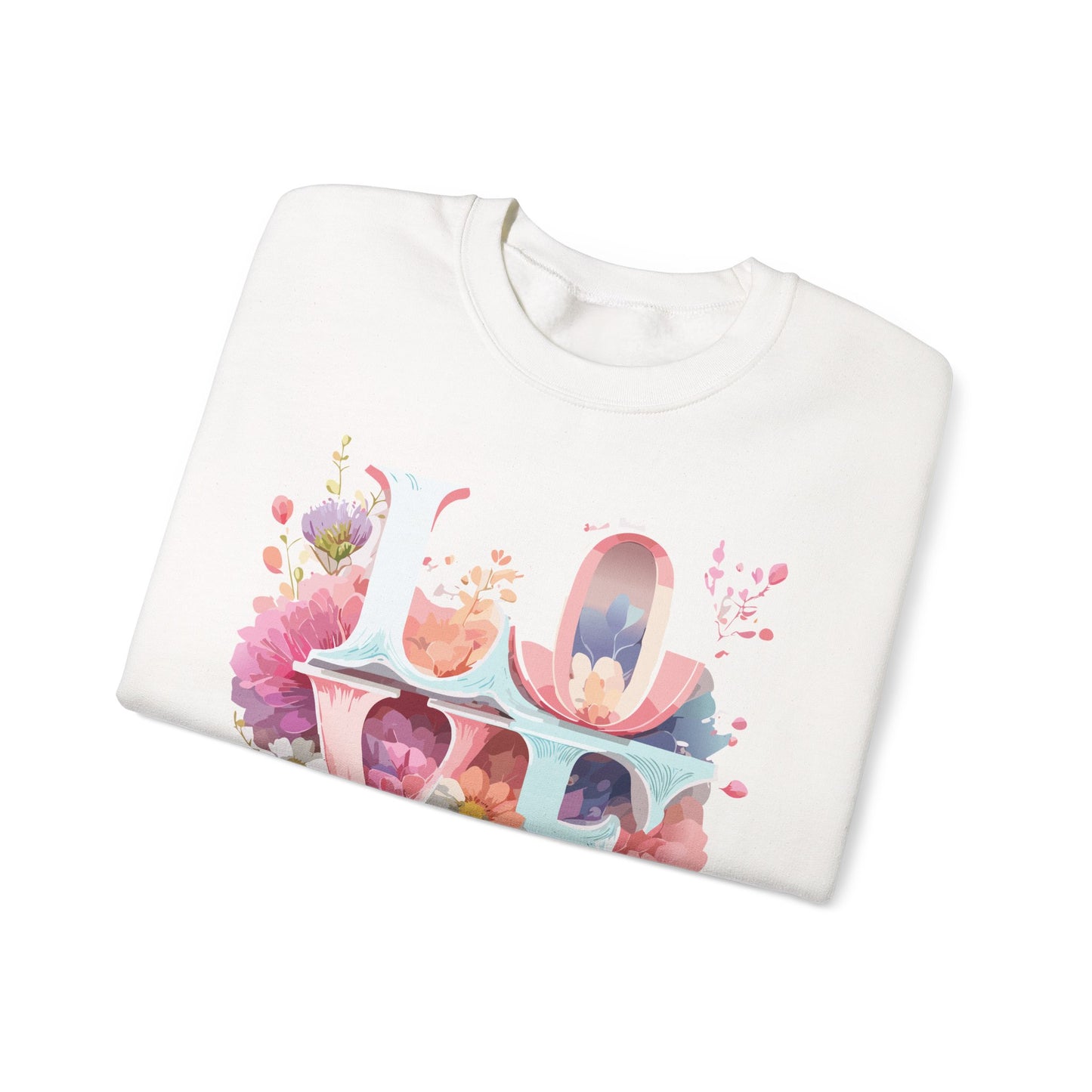 Floral Love Sweatshirt, Valentine's Day Sweatshirt, Love Flower Sweatshirt