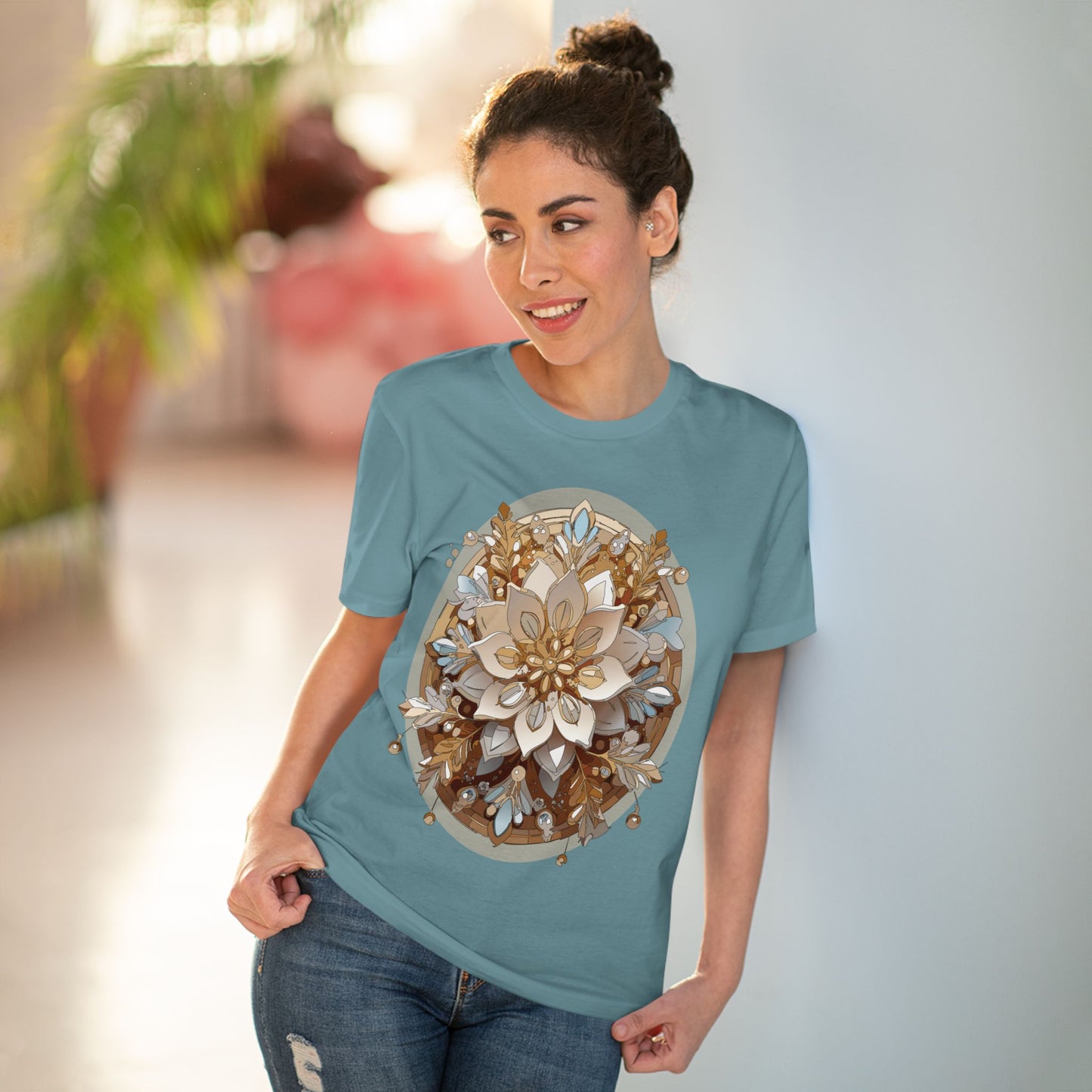 Organic T-shirt with Flower