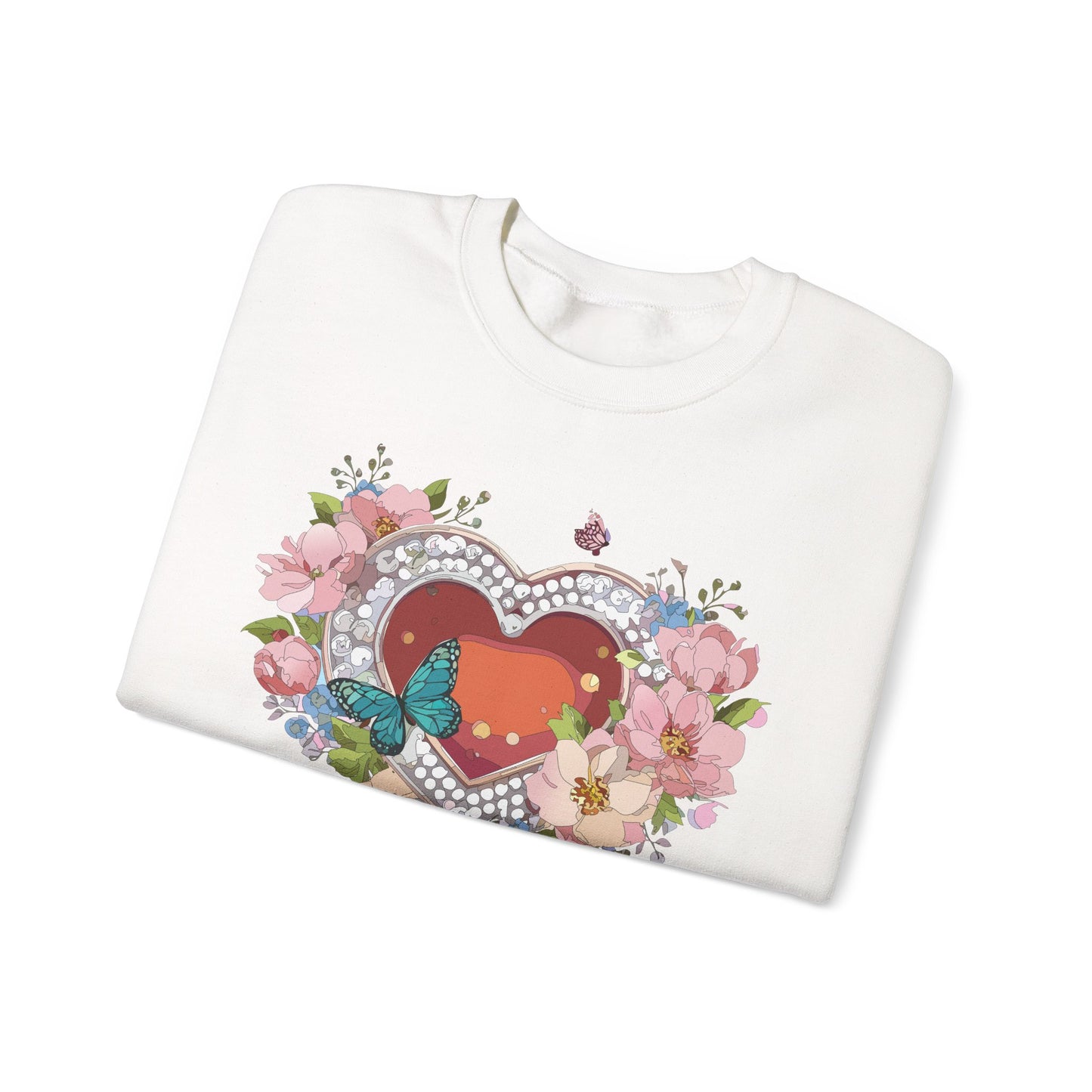 Floral Heart Sweatshirt, Floral Love Sweatshirt, Valentine's Day Sweatshirt, Heart Floral Sweatshirt