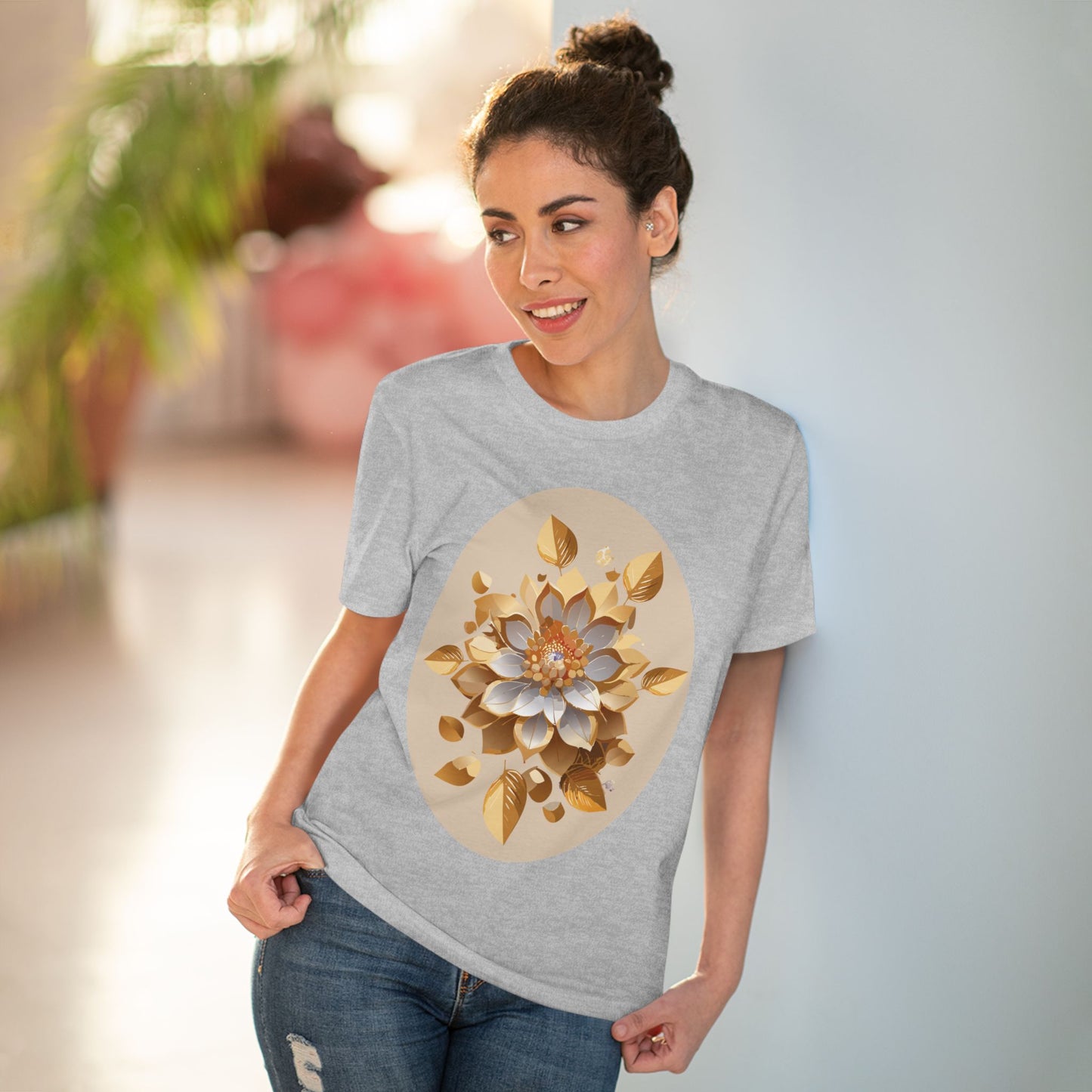 Organic T-shirt with Flower