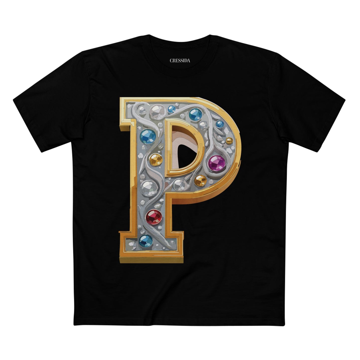Letter Shirt, Shirt with Letters, Tee Shirt with Gold Letters