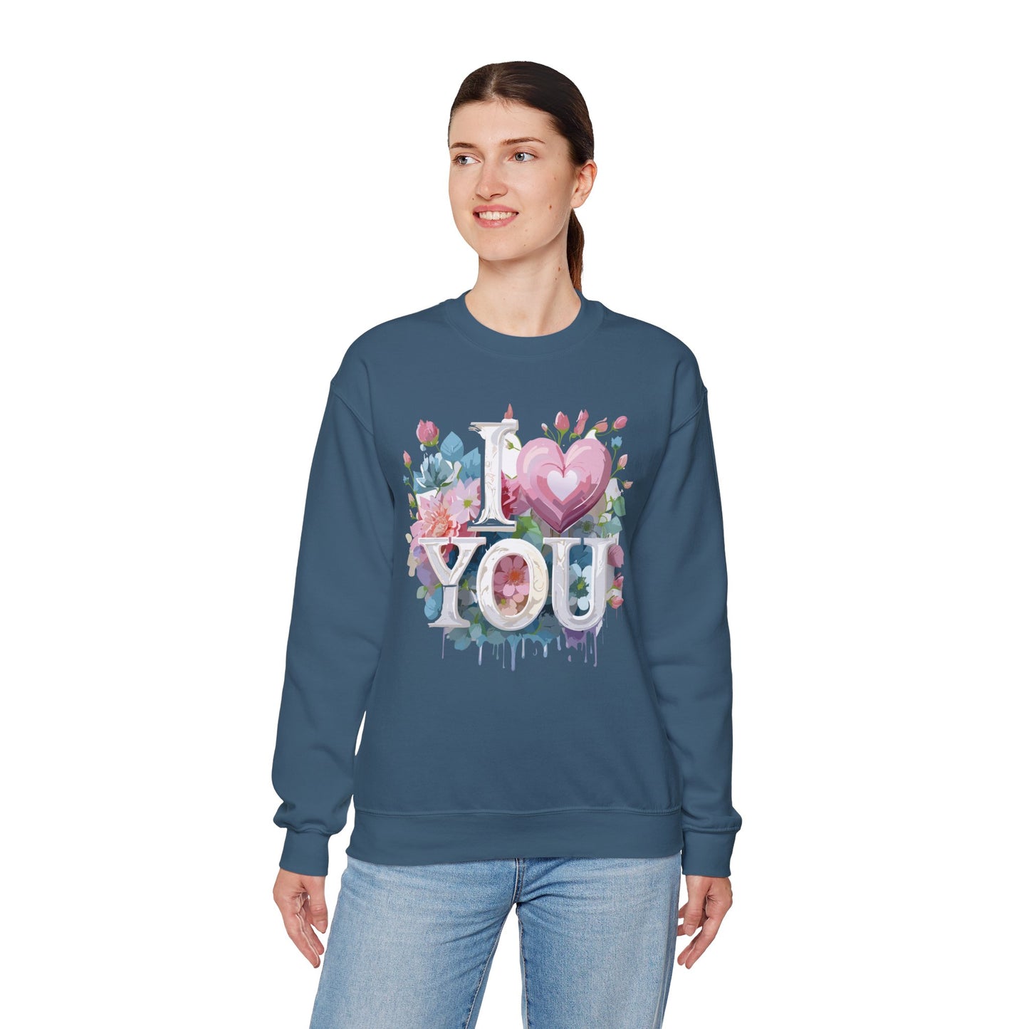 Floral Love Sweatshirt, Valentine's Day Sweatshirt, Love Flower Sweatshirt