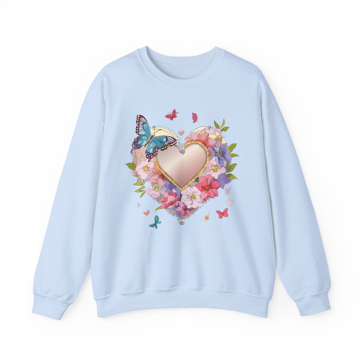 Floral Heart Sweatshirt, Floral Love Sweatshirt, Valentine's Day Sweatshirt, Heart Floral Sweatshirt