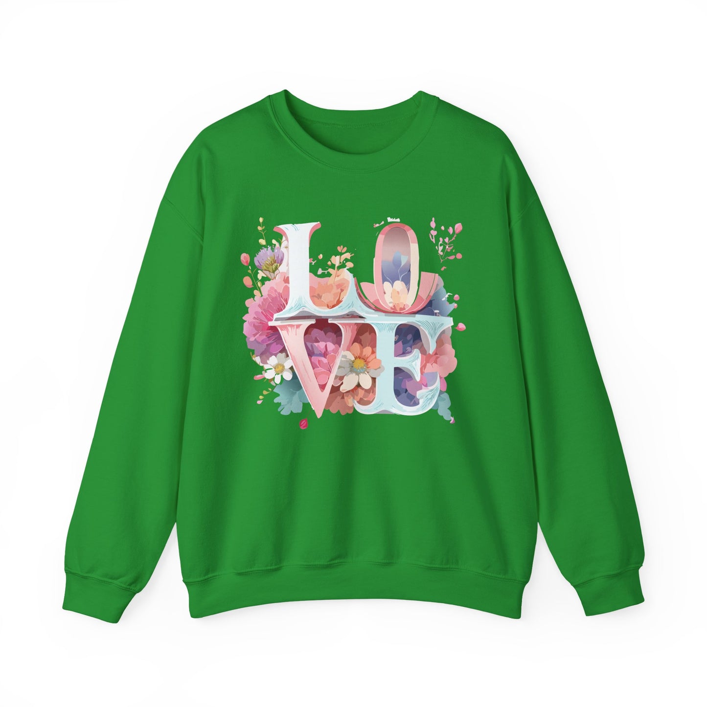 Floral Love Sweatshirt, Valentine's Day Sweatshirt, Love Flower Sweatshirt