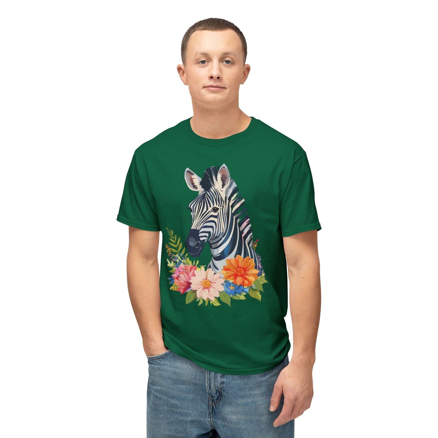 Zebra T-Shirt, Vintage Zebra Tee, Floral Tees, Zebra Art Design Shirt, Tee Shirt with Zebra 6