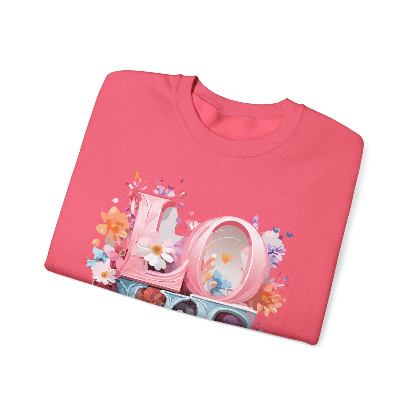 Floral Love Sweatshirt, Valentine's Day Sweatshirt, Love Flower Sweatshirt