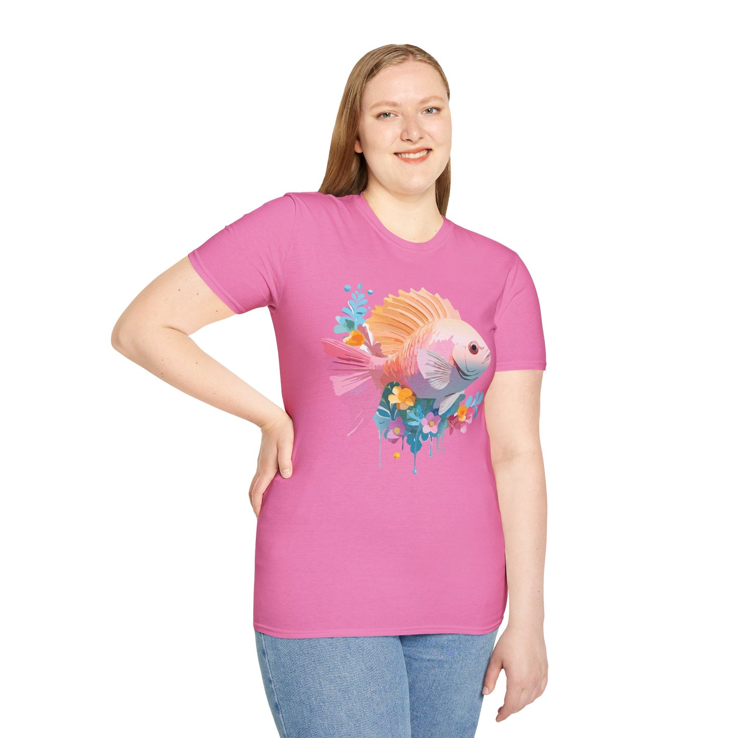 Fish Art Design Shirt, T Shirt with Fish, Graphic Shirt, Tee Shirt with Graphic Design, Shirt with Fish Graphic Art