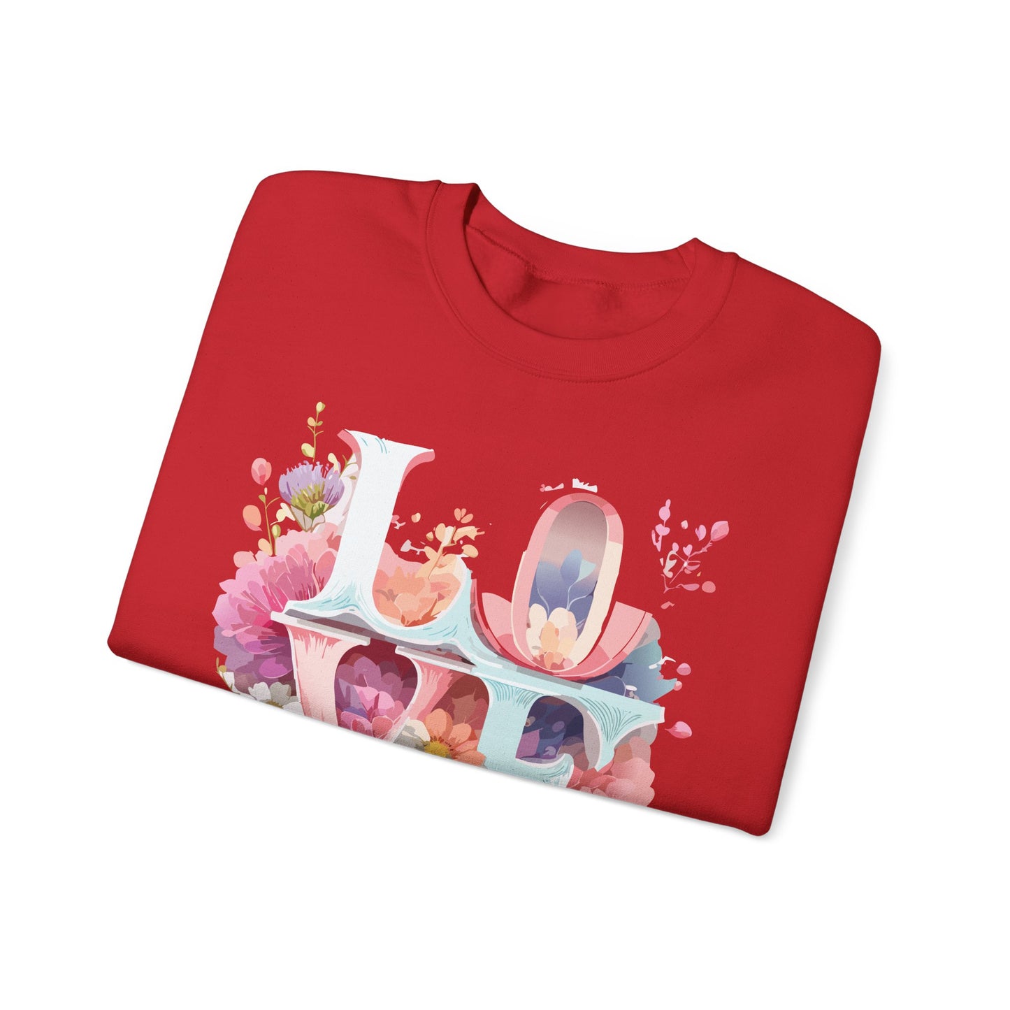 Floral Love Sweatshirt, Valentine's Day Sweatshirt, Love Flower Sweatshirt