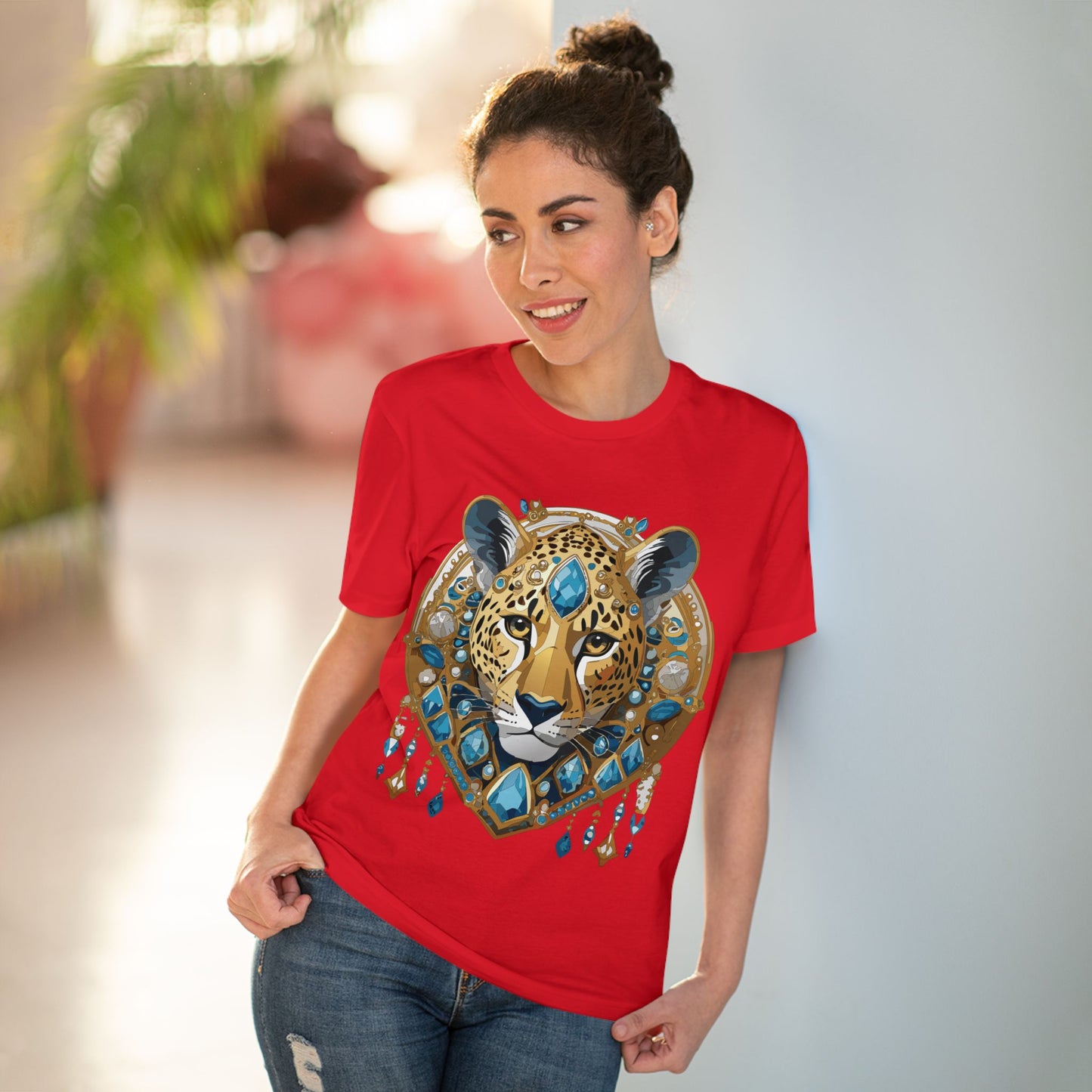 Organic T-shirt with Animals - Cheetah