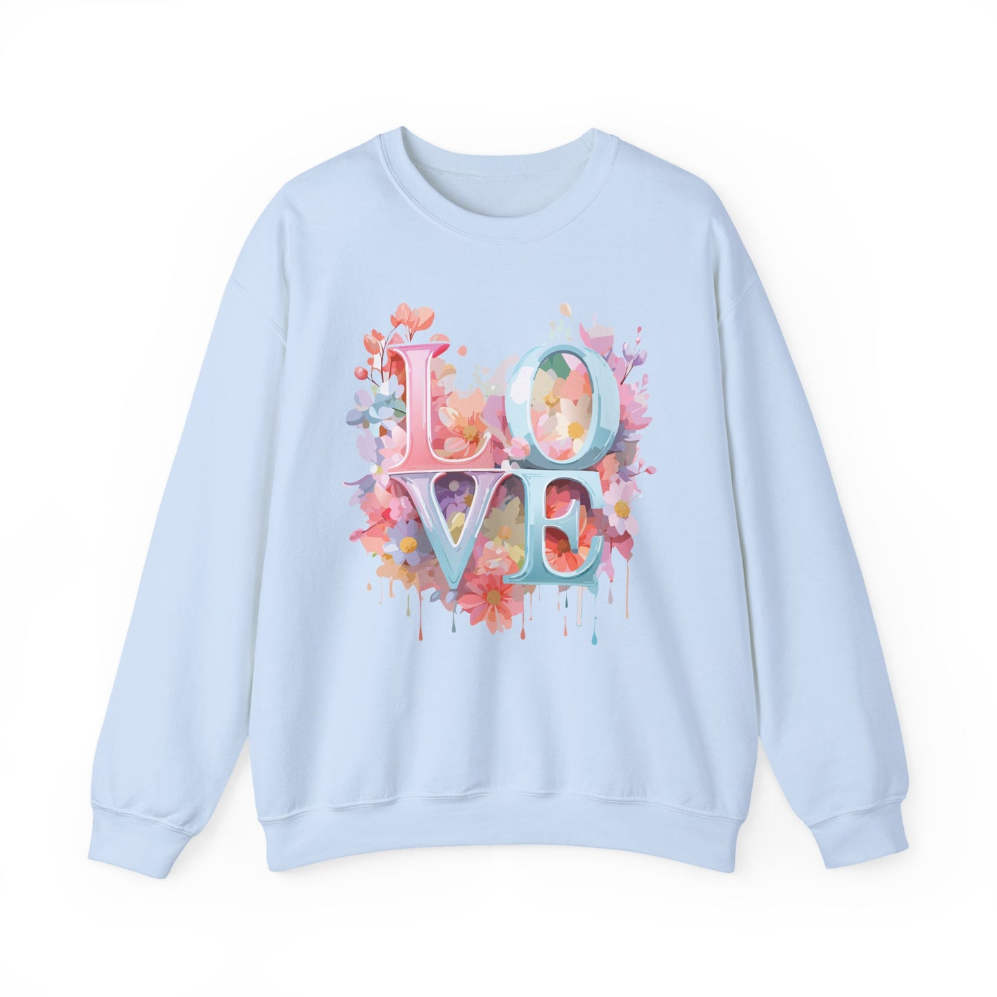 Floral Love Sweatshirt, Valentine's Day Sweatshirt, Love Flower Sweatshirt