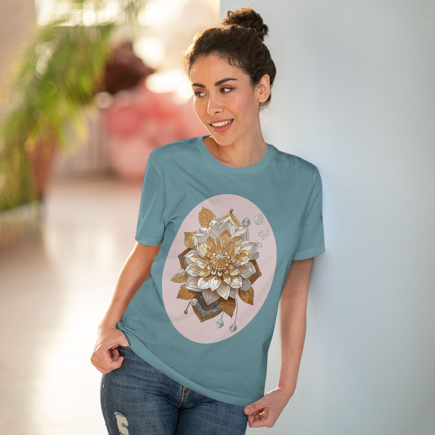 Organic T-shirt with Flower