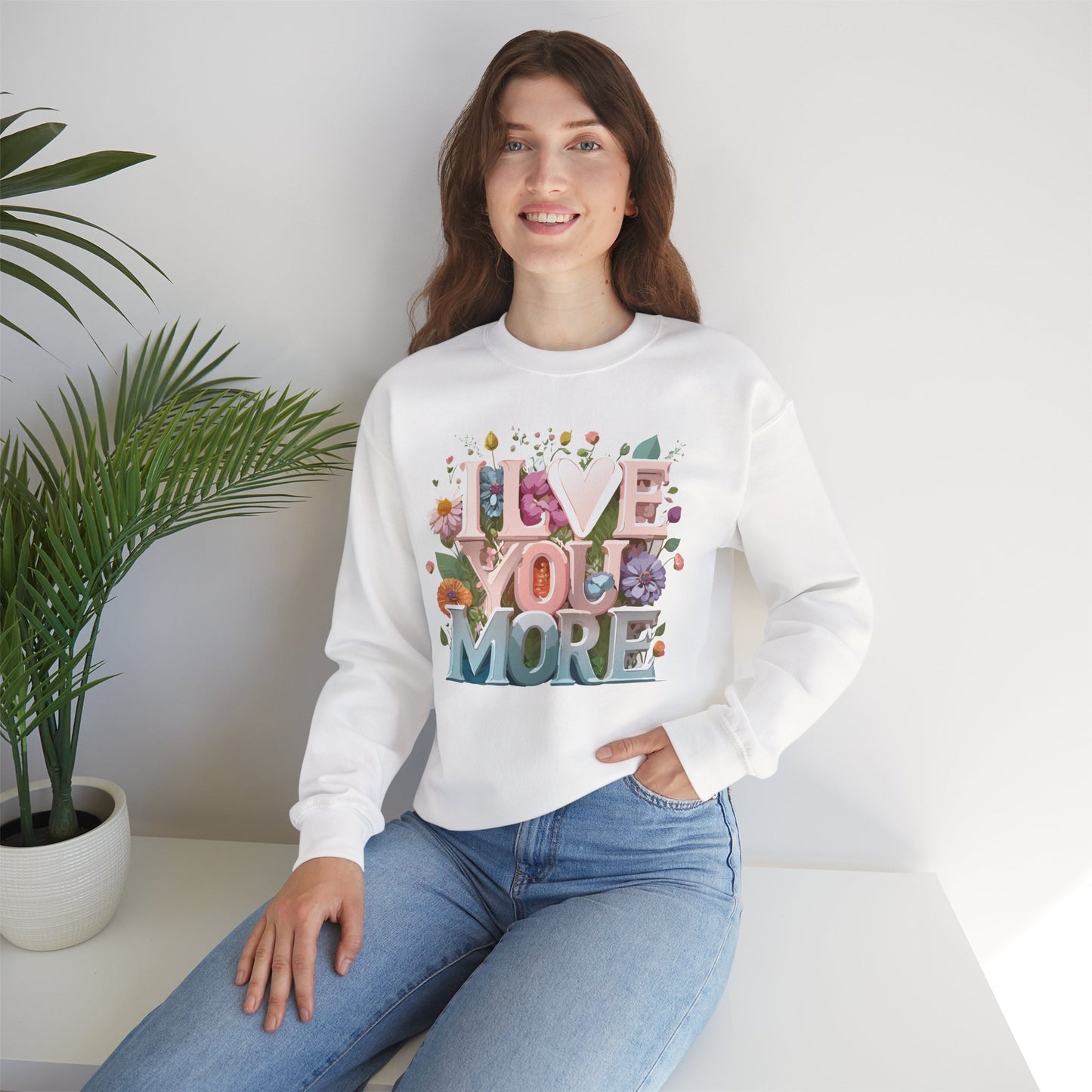 Floral Love Sweatshirt, Valentine's Day Sweatshirt, Love Flower Sweatshirt