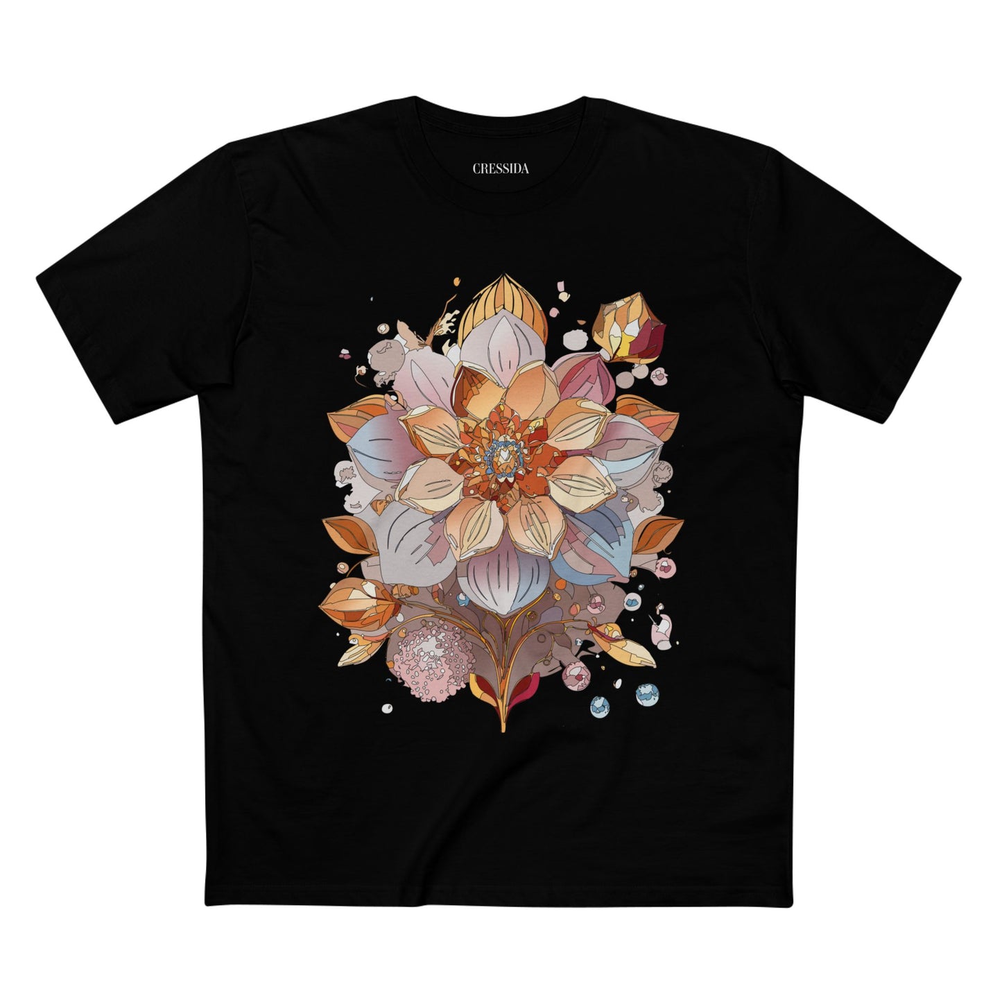 Floral Shirt, Shirt with Flower, Tee Shirt with Antique Flower