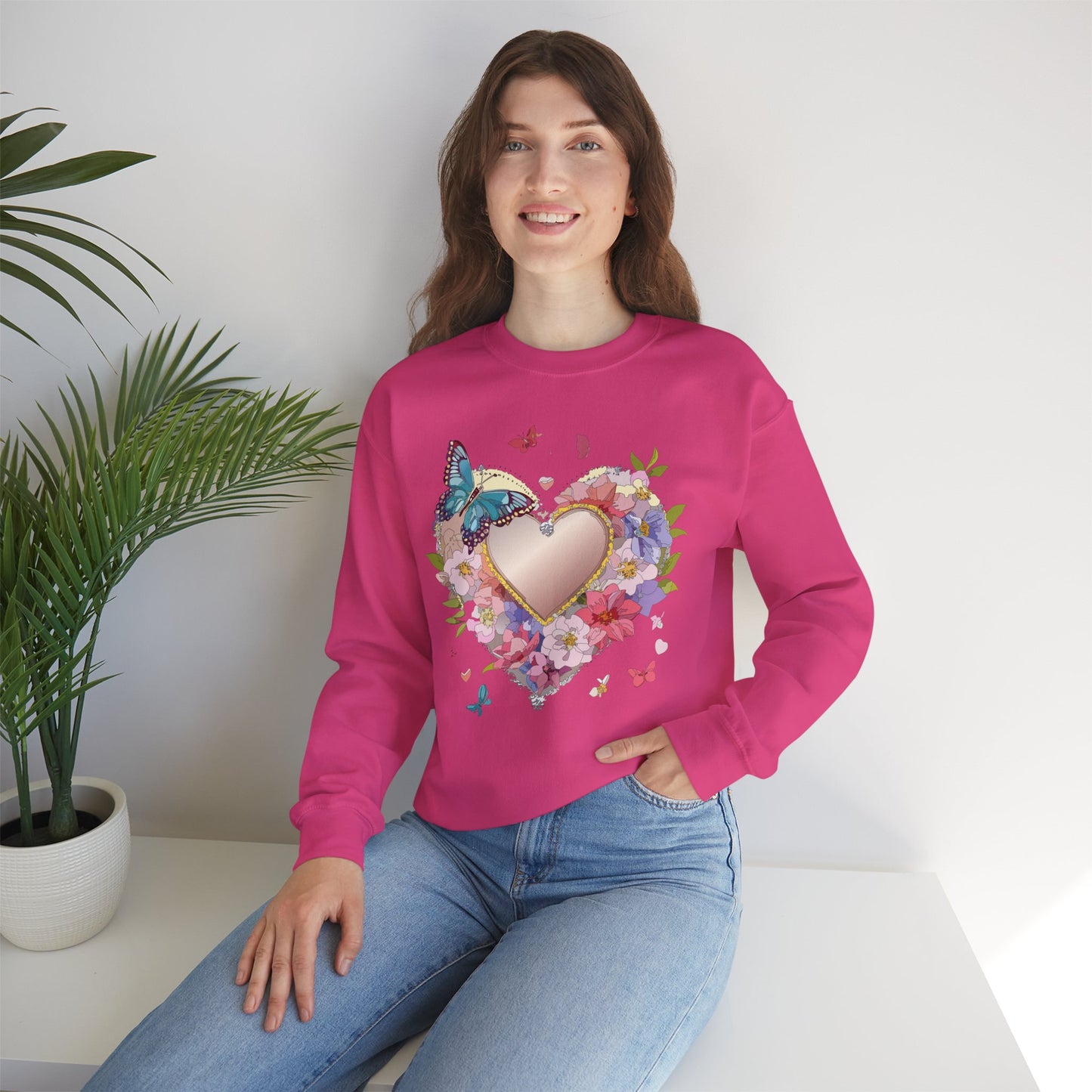 Floral Heart Sweatshirt, Floral Love Sweatshirt, Valentine's Day Sweatshirt, Heart Floral Sweatshirt