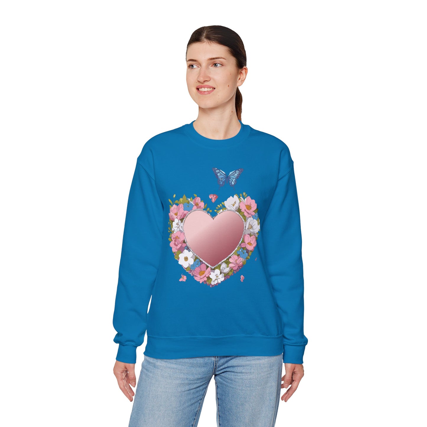 Floral Heart Sweatshirt, Floral Love Sweatshirt, Valentine's Day Sweatshirt, Heart Floral Sweatshirt