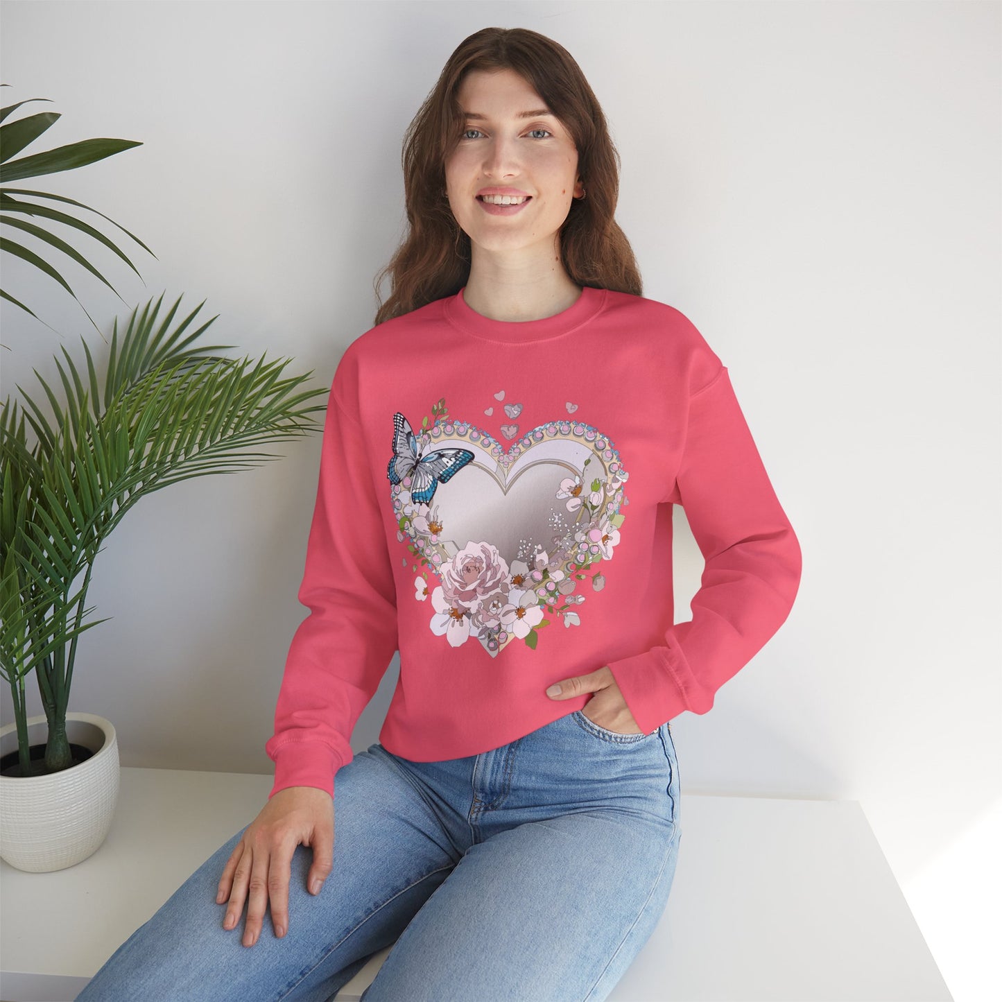 Floral Heart Sweatshirt, Floral Love Sweatshirt, Valentine's Day Sweatshirt, Heart Floral Sweatshirt