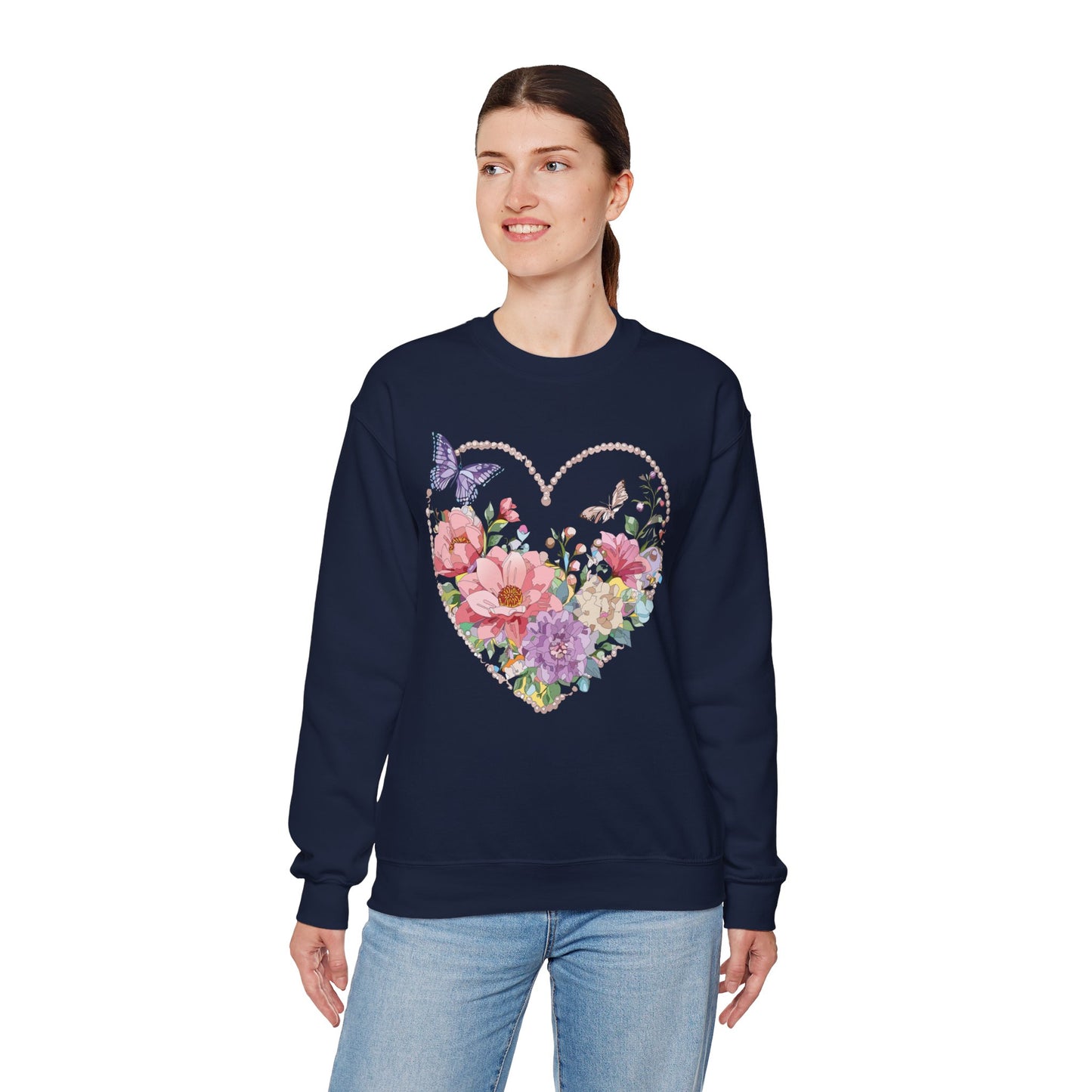 Floral Heart Sweatshirt, Floral Love Sweatshirt, Valentine's Day Sweatshirt, Heart Floral Sweatshirt