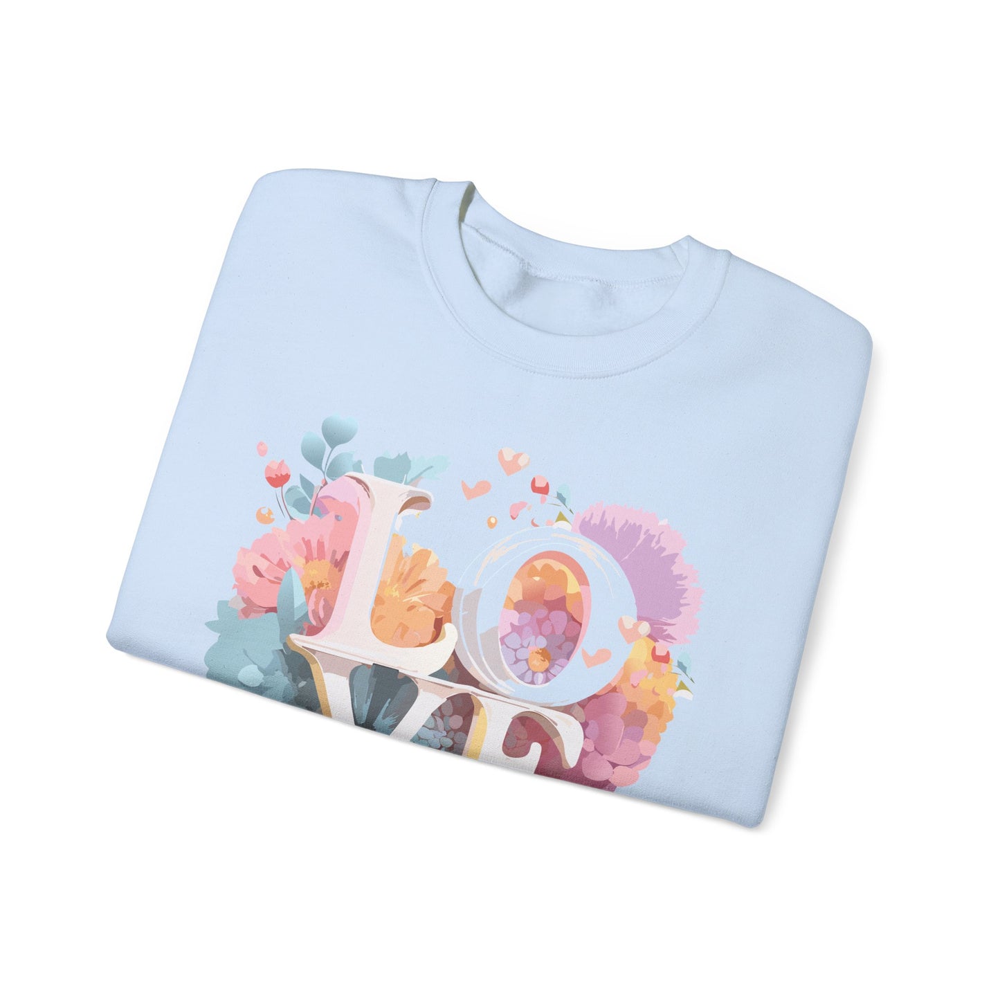 Floral Love Sweatshirt, Valentine's Day Sweatshirt, Love Flower Sweatshirt