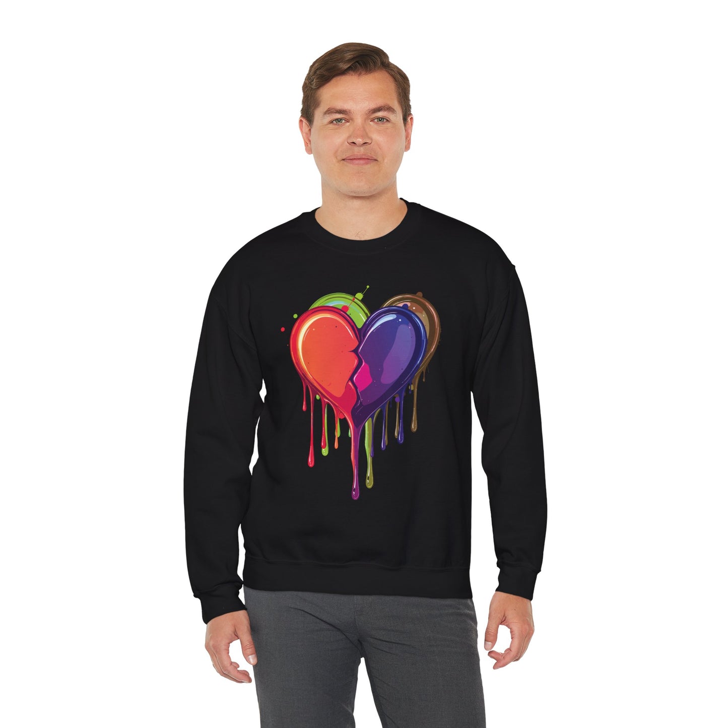 Double Bleeding Heart Sweatshirt, Big Heart Sweatshirt, Love Sweatshirt, Valentine's Day Sweatshirt, Heart Sweatshirt 119