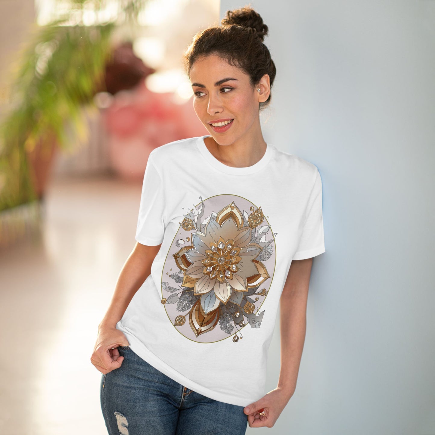 Organic T-shirt with Flower