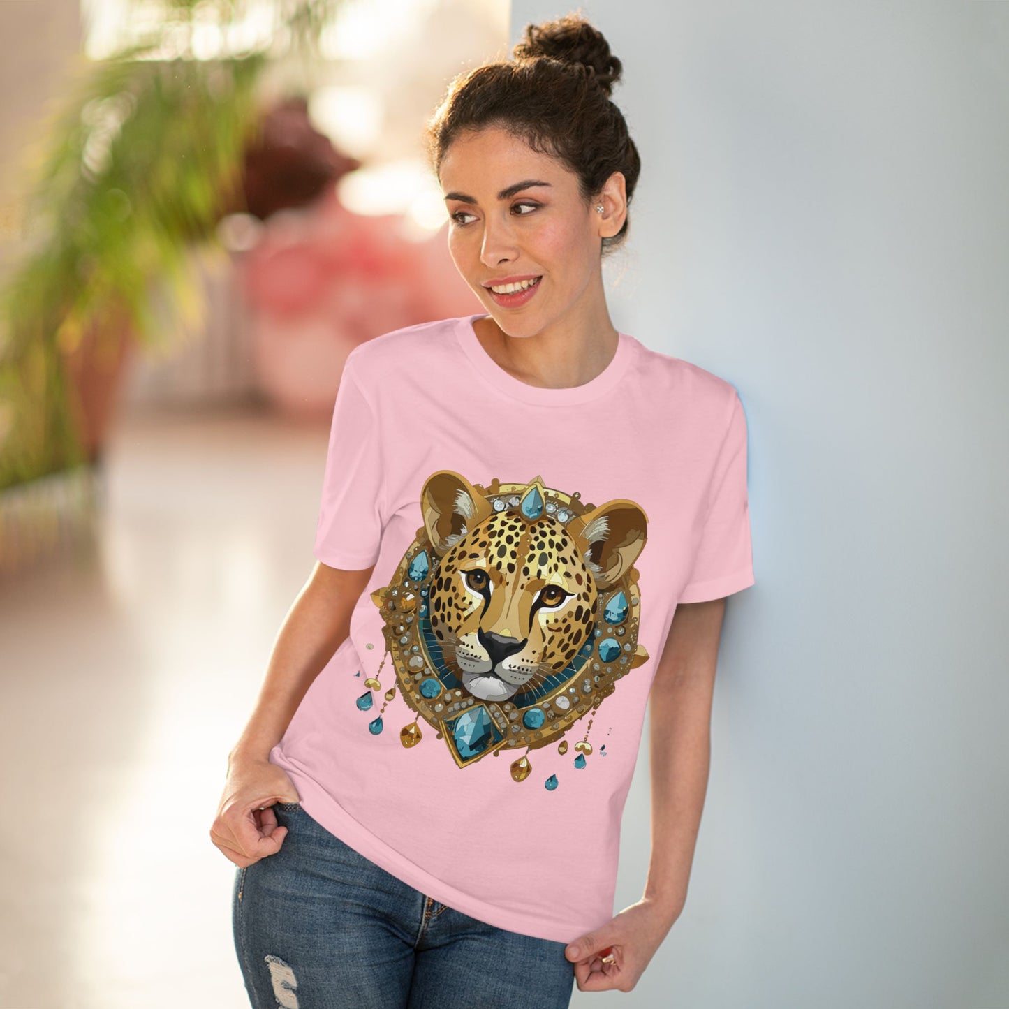 Organic T-shirt with Animals - Cheetah