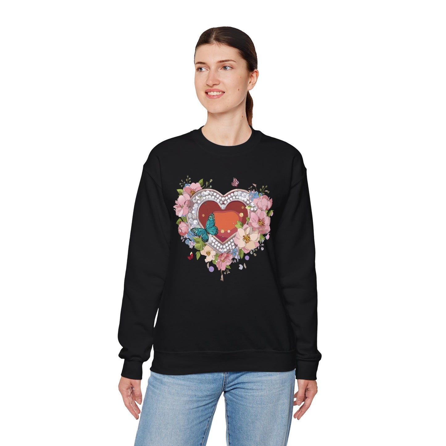 Floral Heart Sweatshirt, Floral Love Sweatshirt, Valentine's Day Sweatshirt, Heart Floral Sweatshirt