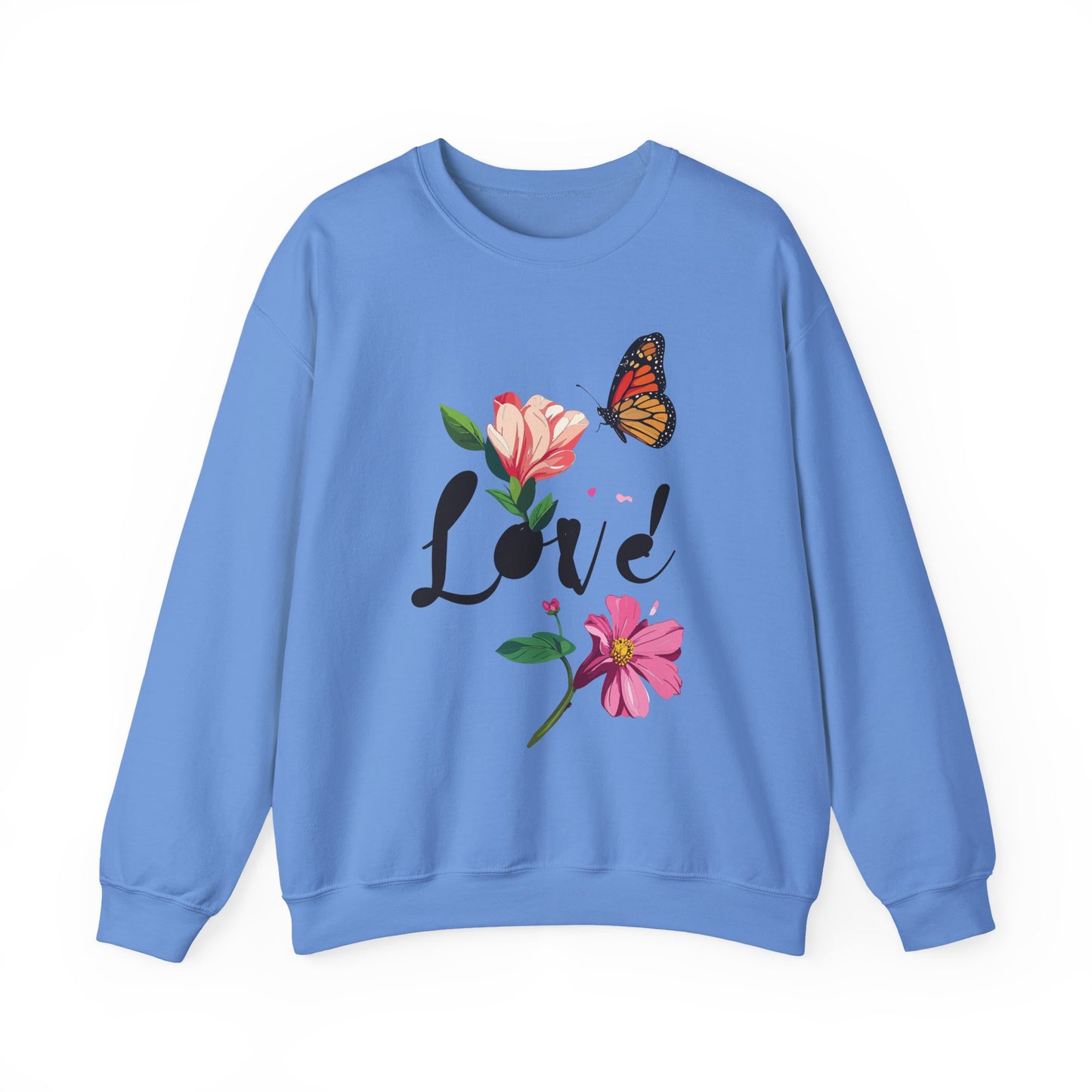 Floral Love Sweatshirt, Floral Butterfly Sweatshirt, Love Sweatshirt, Valentine's Day Sweatshirt, Floral Sweatshirt 120