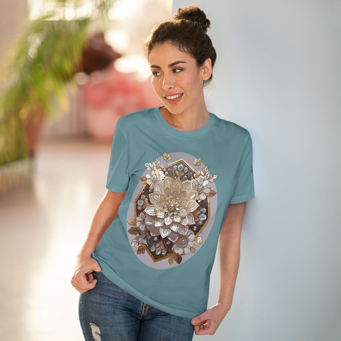 Organic T-shirt with Flower