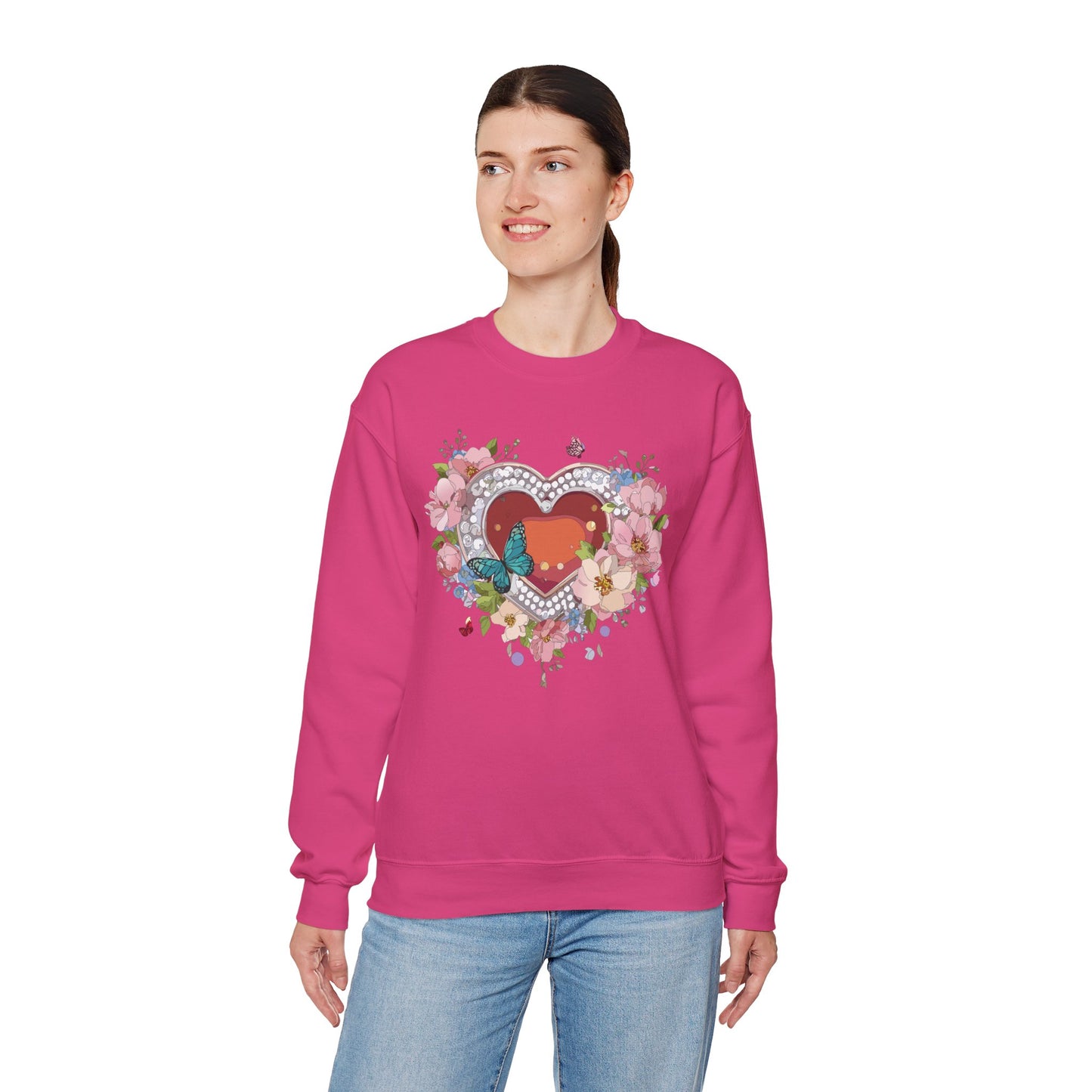 Floral Heart Sweatshirt, Floral Love Sweatshirt, Valentine's Day Sweatshirt, Heart Floral Sweatshirt