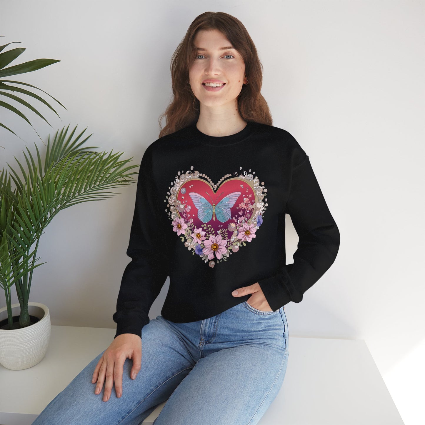 Floral Heart Sweatshirt, Floral Love Sweatshirt, Valentine's Day Sweatshirt, Heart Floral Sweatshirt