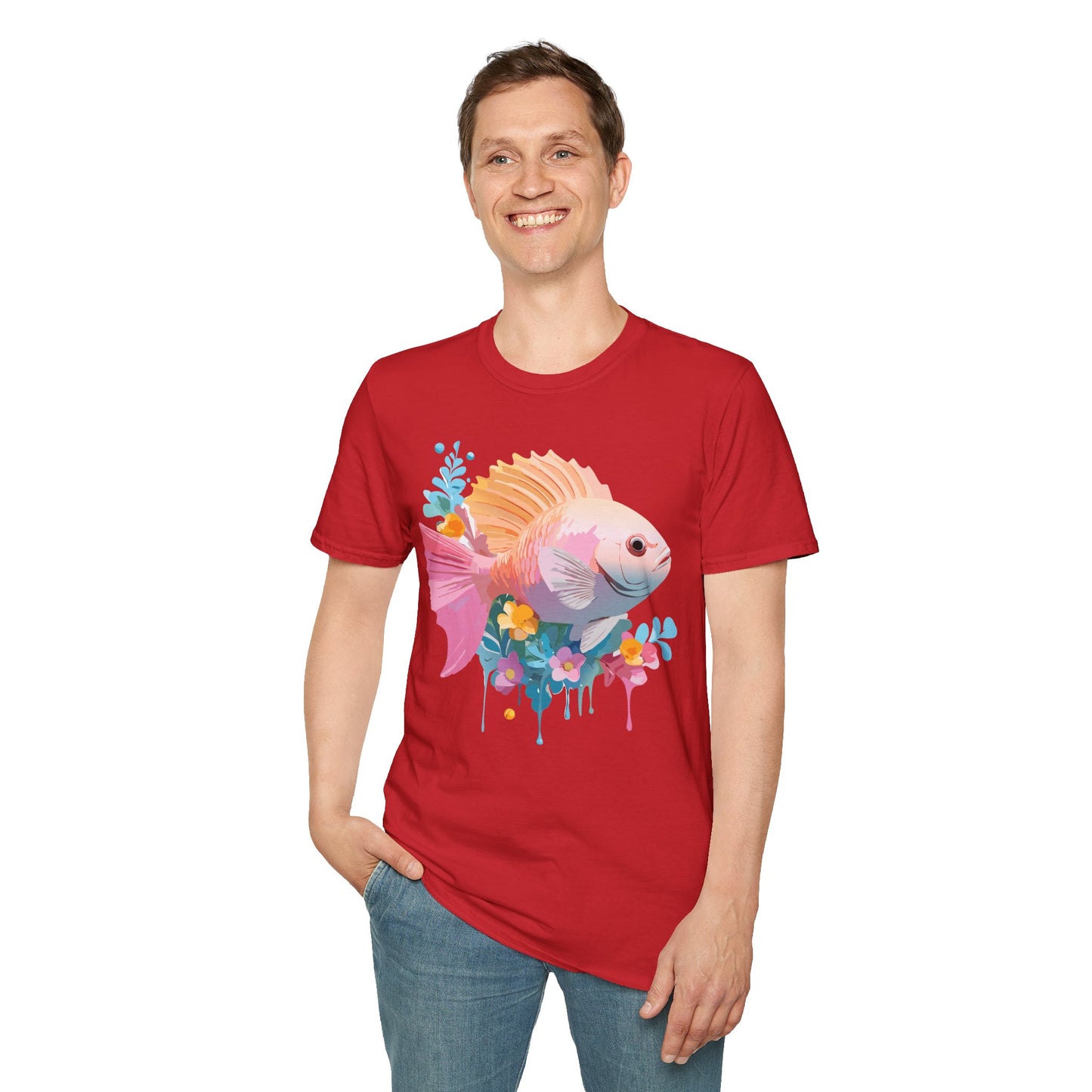 Fish Art Design Shirt, T Shirt with Fish, Graphic Shirt, Tee Shirt with Graphic Design, Shirt with Fish Graphic Art