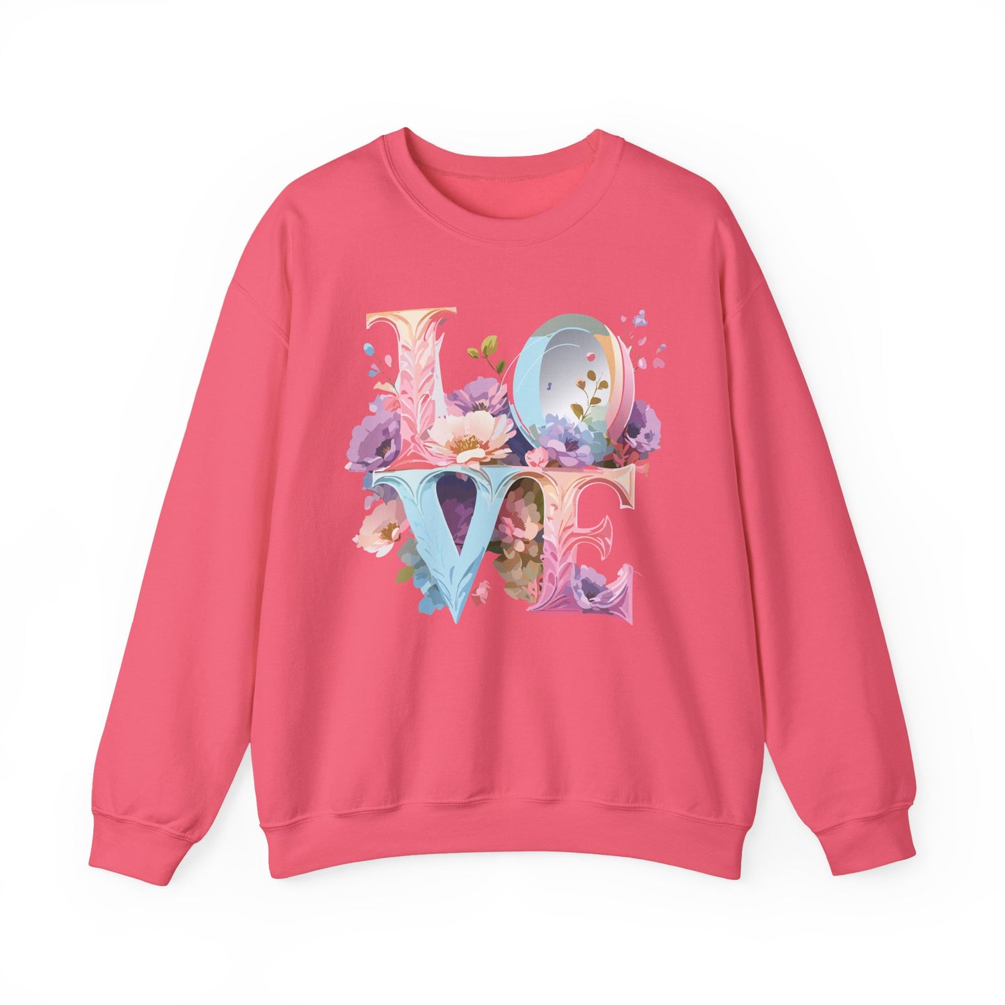 Floral Love Sweatshirt, Valentine's Day Sweatshirt, Love Flower Sweatshirt