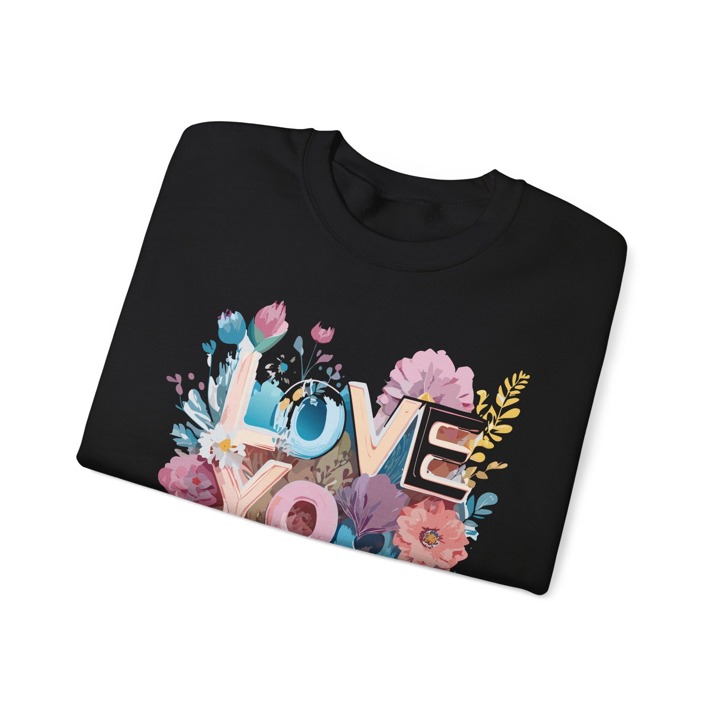 Floral Love Sweatshirt, Valentine's Day Sweatshirt, Love Flower Sweatshirt
