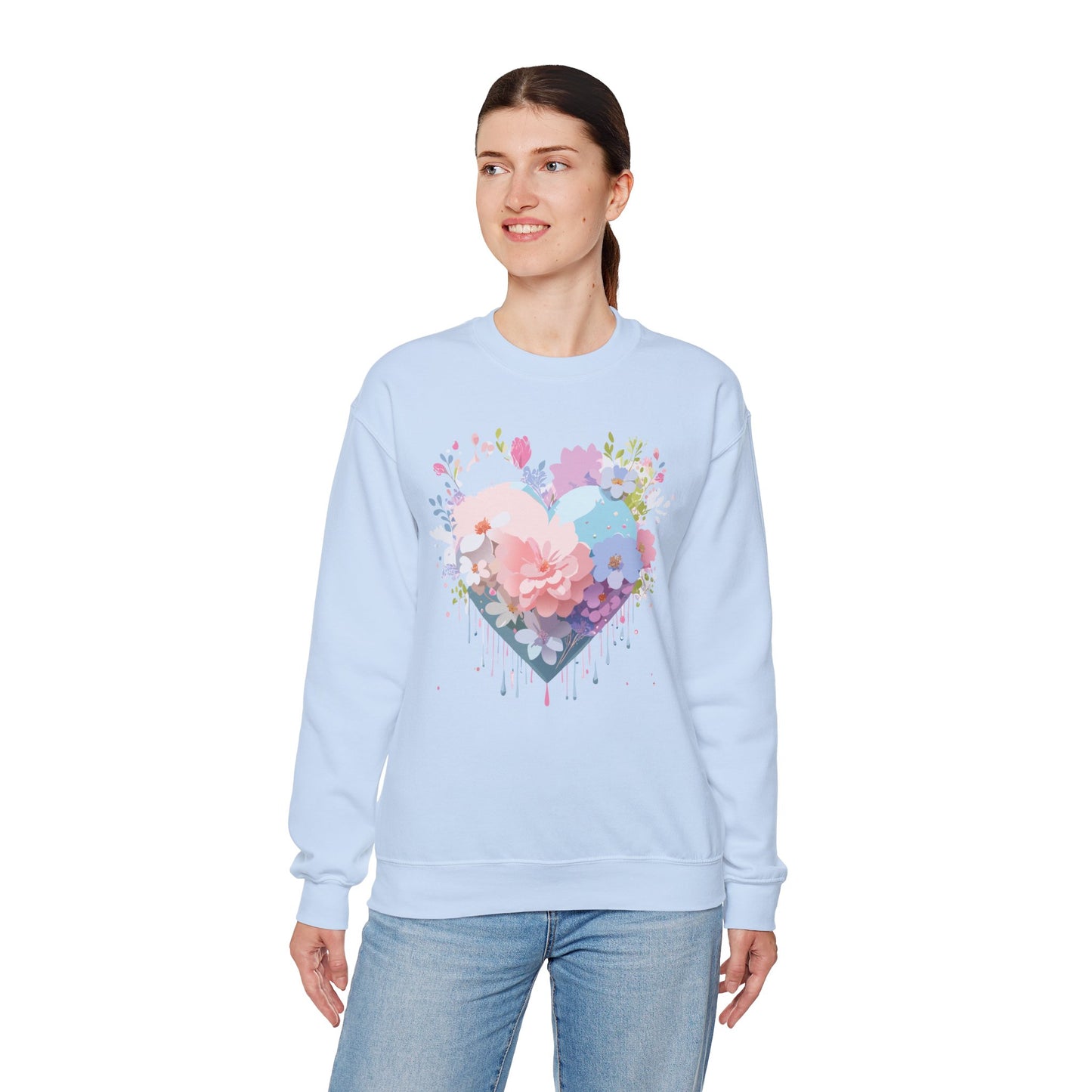 Floral Heart Sweatshirt, Floral Love Sweatshirt, Valentine's Day Sweatshirt, Heart Floral Sweatshirt