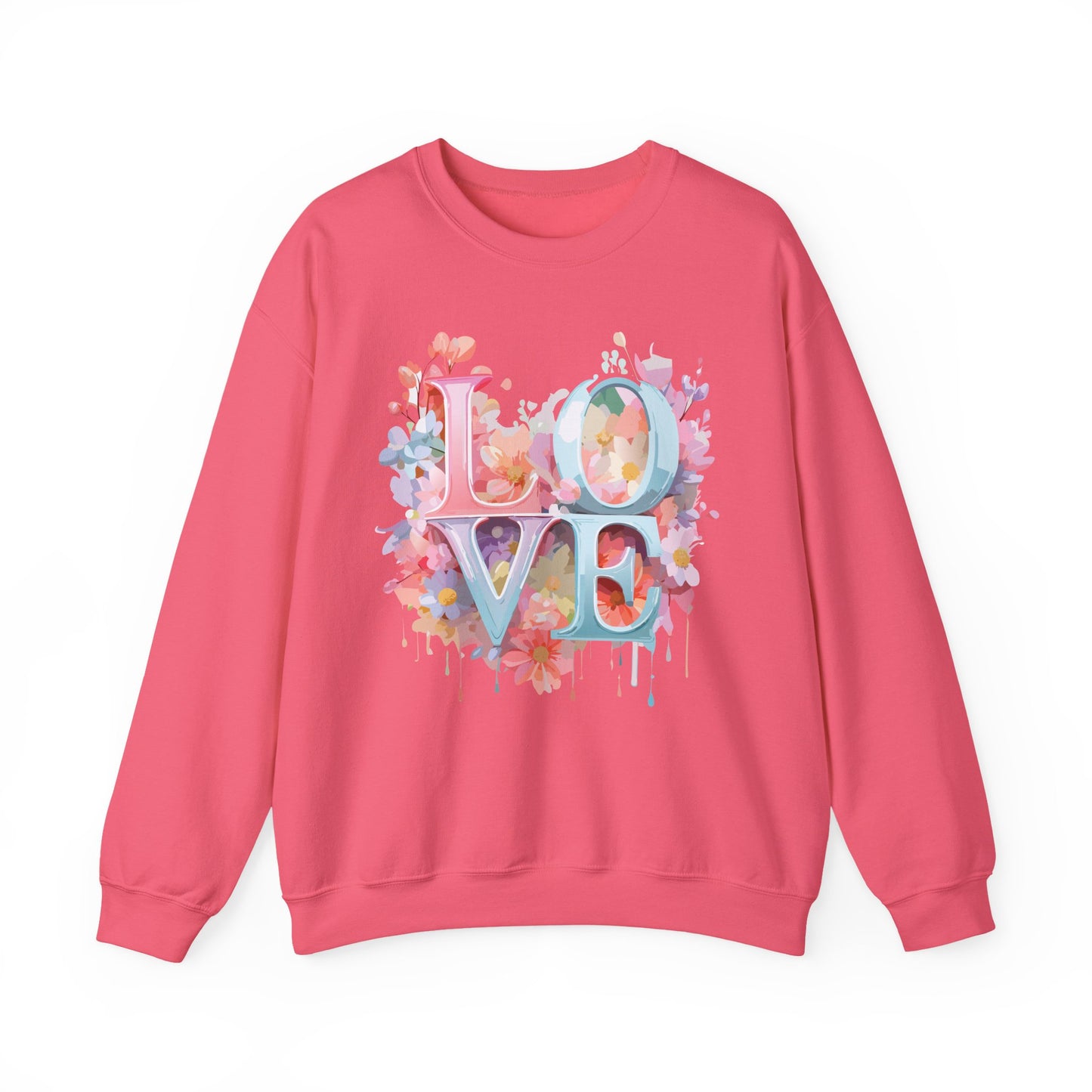 Floral Love Sweatshirt, Valentine's Day Sweatshirt, Love Flower Sweatshirt