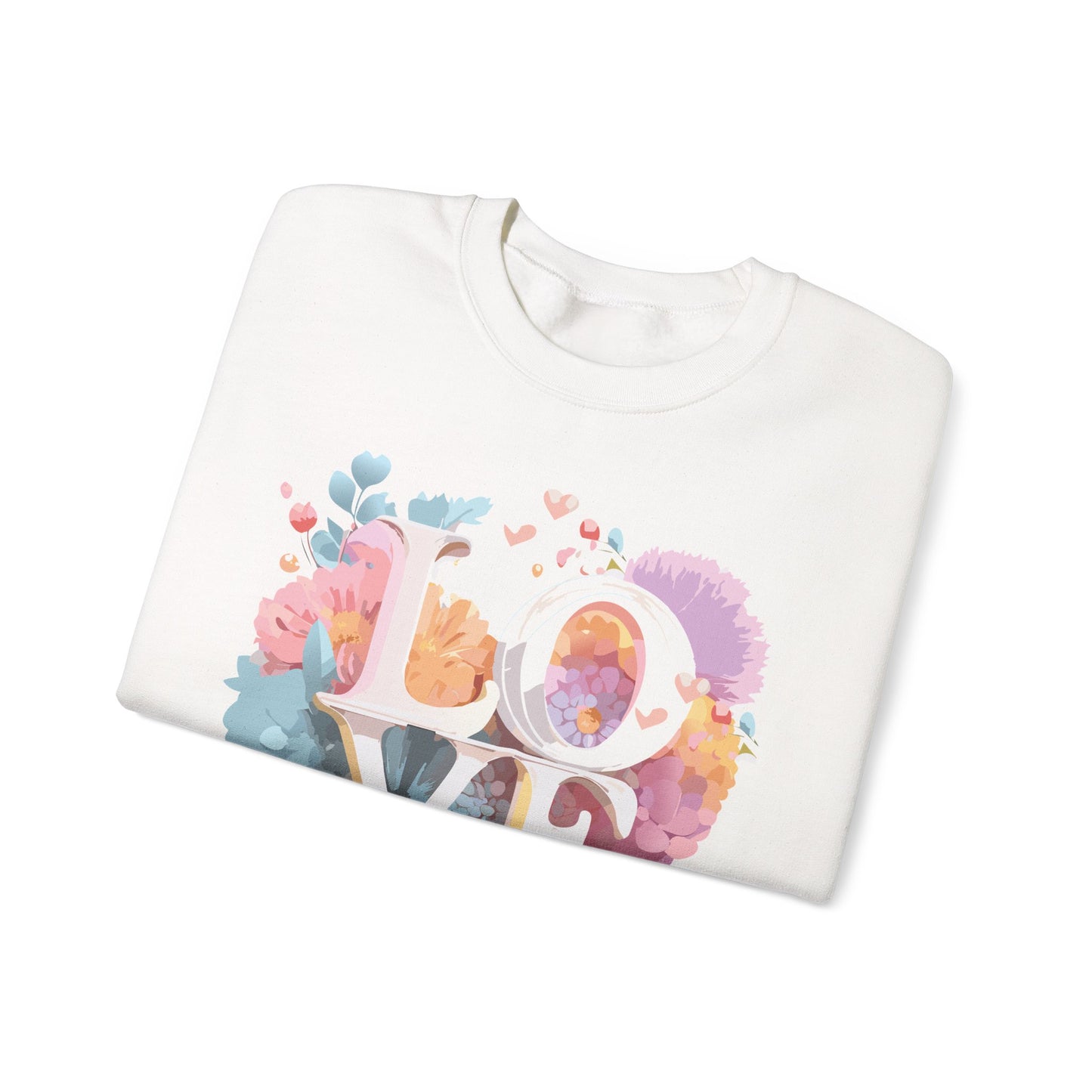Floral Love Sweatshirt, Valentine's Day Sweatshirt, Love Flower Sweatshirt