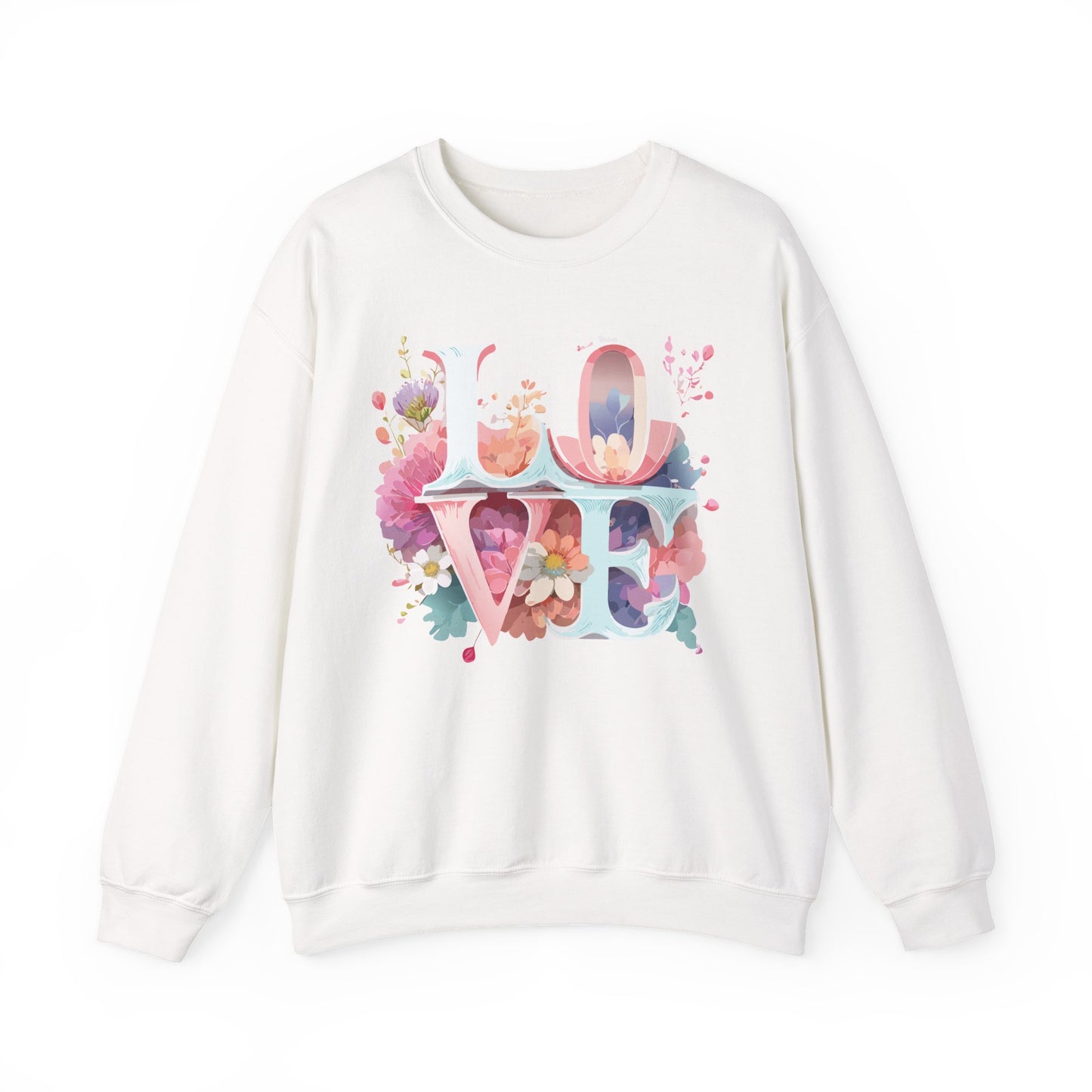 Floral Love Sweatshirt, Valentine's Day Sweatshirt, Love Flower Sweatshirt
