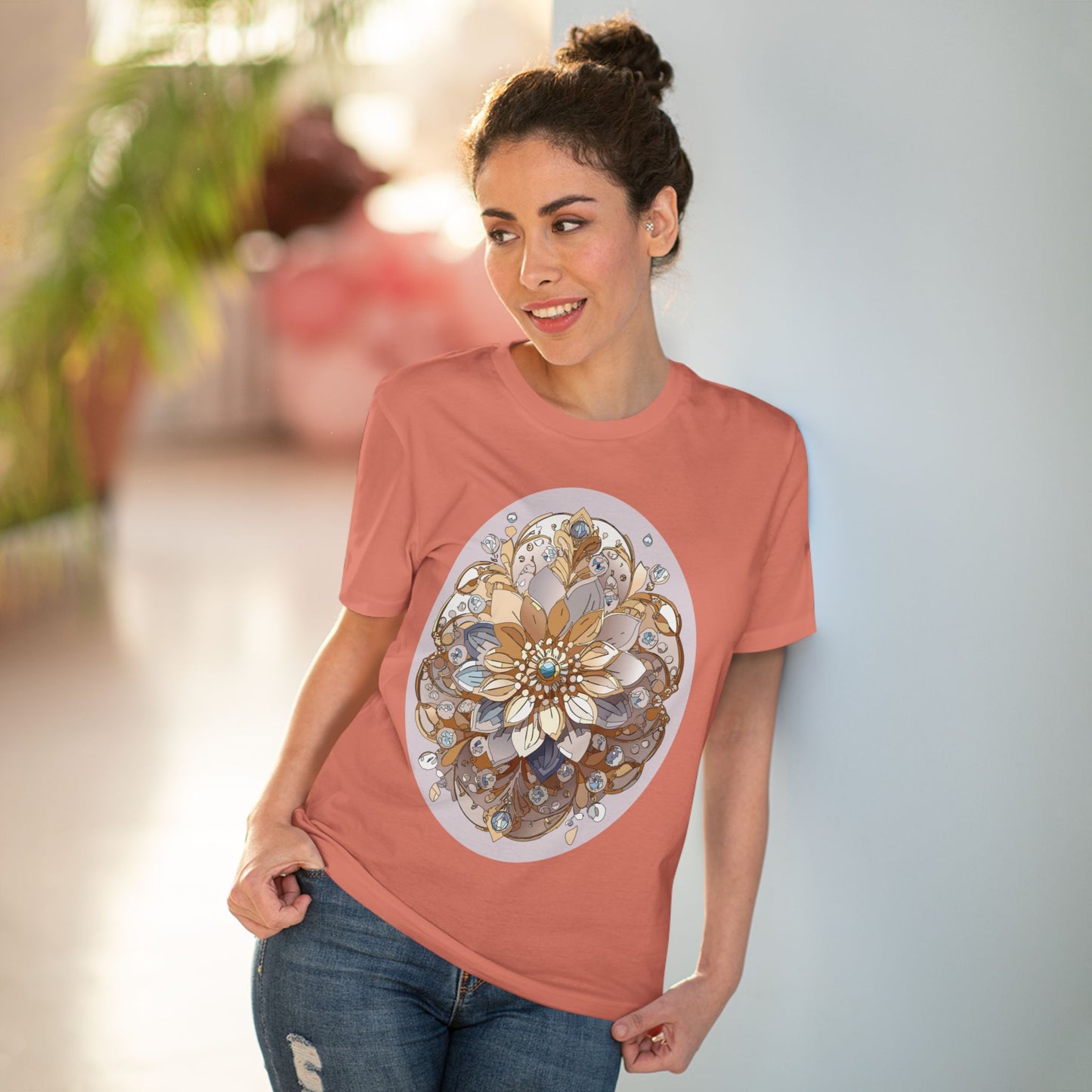 Organic T-shirt with Flower