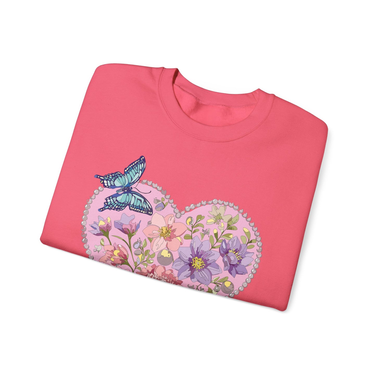 Floral Heart Sweatshirt, Floral Love Sweatshirt, Valentine's Day Sweatshirt, Heart Floral Sweatshirt