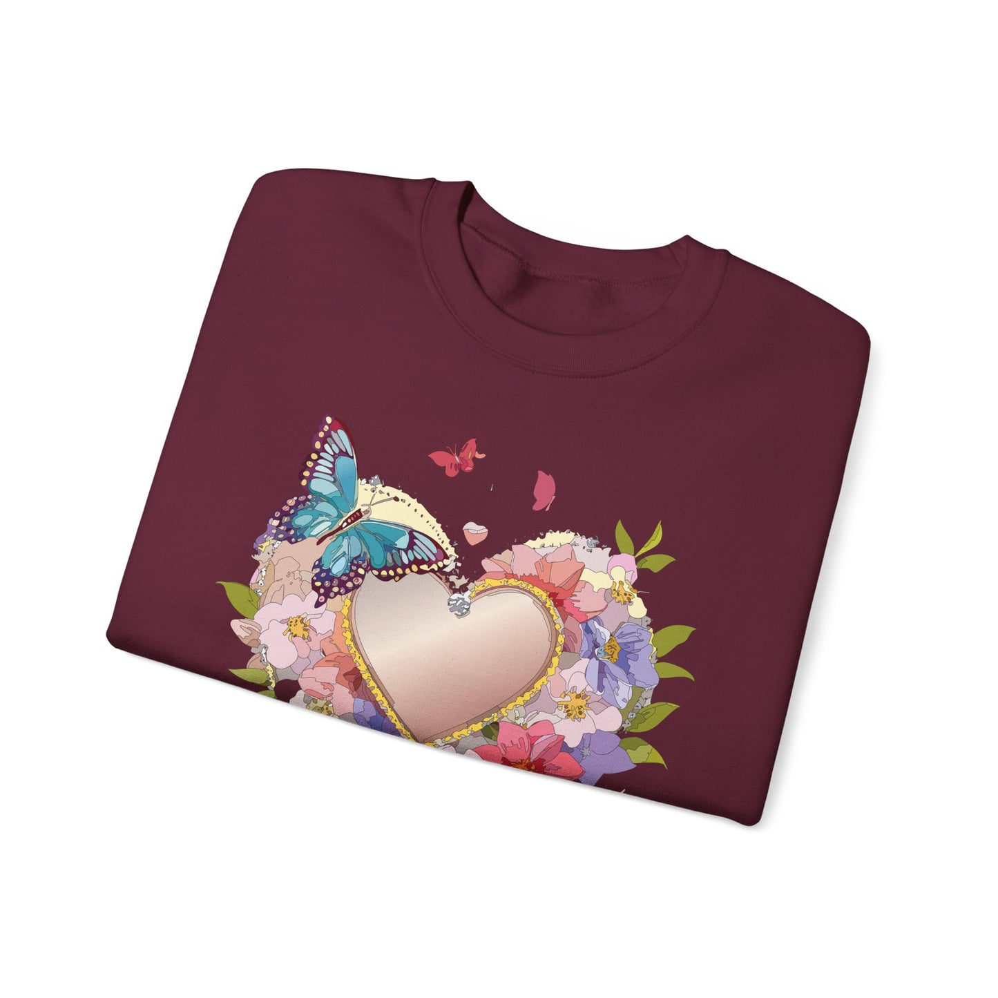 Floral Heart Sweatshirt, Floral Love Sweatshirt, Valentine's Day Sweatshirt, Heart Floral Sweatshirt