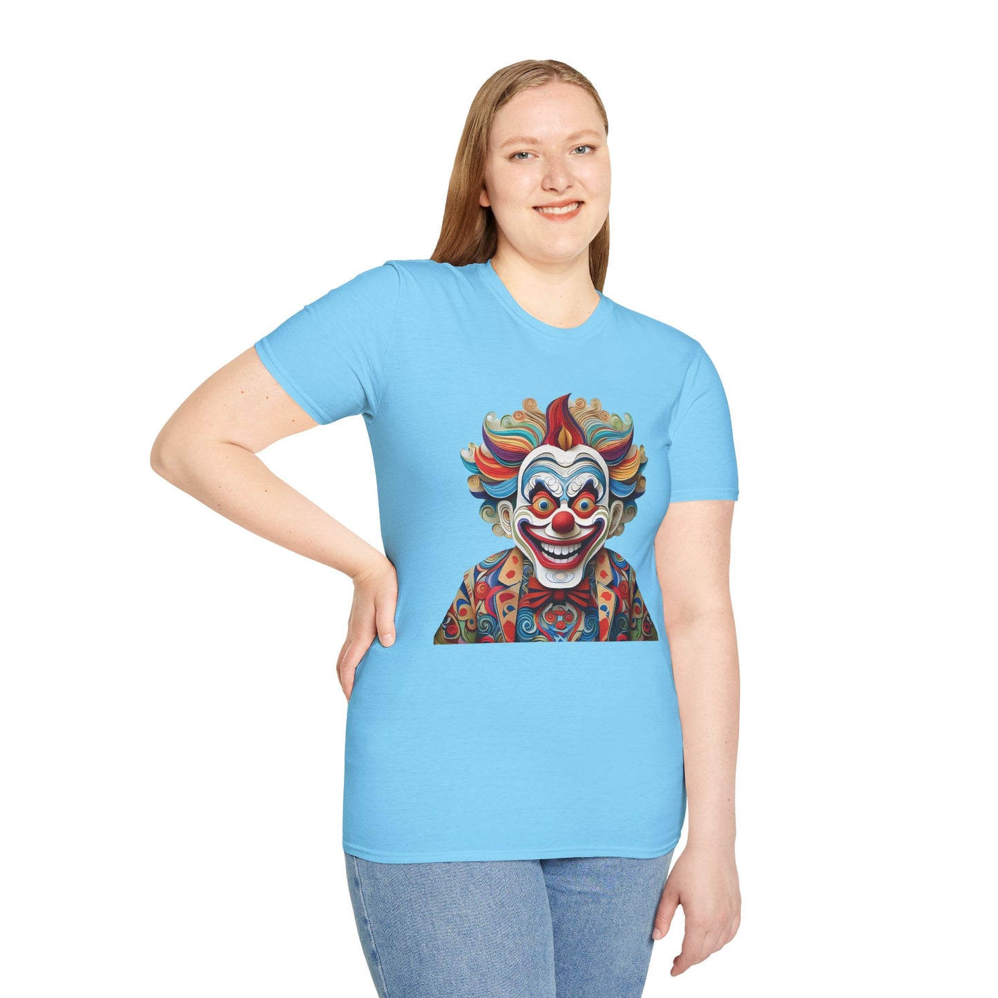 Clown Shirt, T Shirt with Clown, Funny Man Shirt, Tee Shirt with Funny Man, Circus Shirt, Shirt with Circus, Scary Man Shirt, Shirt with Scary Man