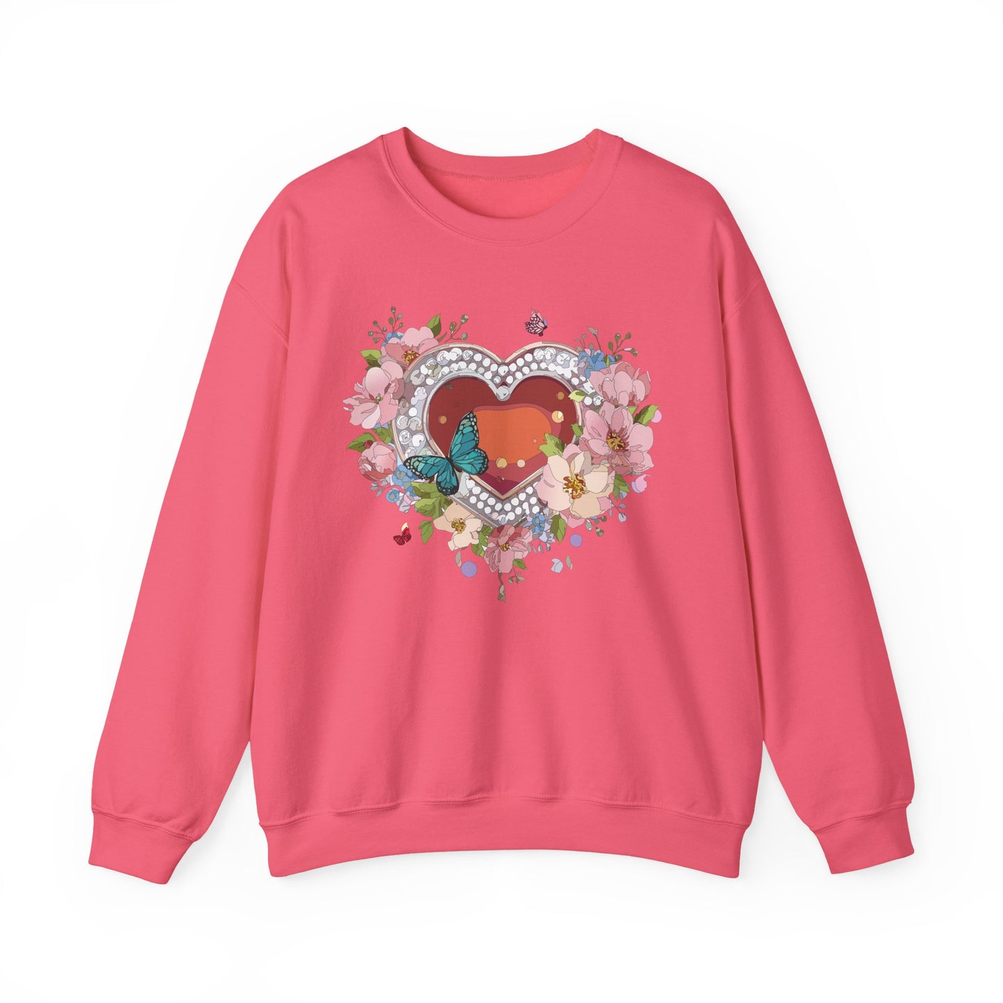 Floral Heart Sweatshirt, Floral Love Sweatshirt, Valentine's Day Sweatshirt, Heart Floral Sweatshirt