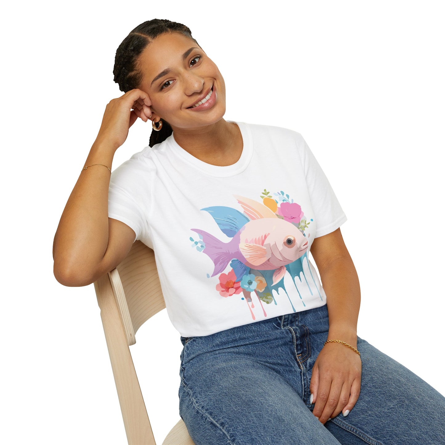 Fish Art Design Shirt, T Shirt with Fish, Graphic Shirt, Tee Shirt with Graphic Design, Shirt with Fish Graphic Art