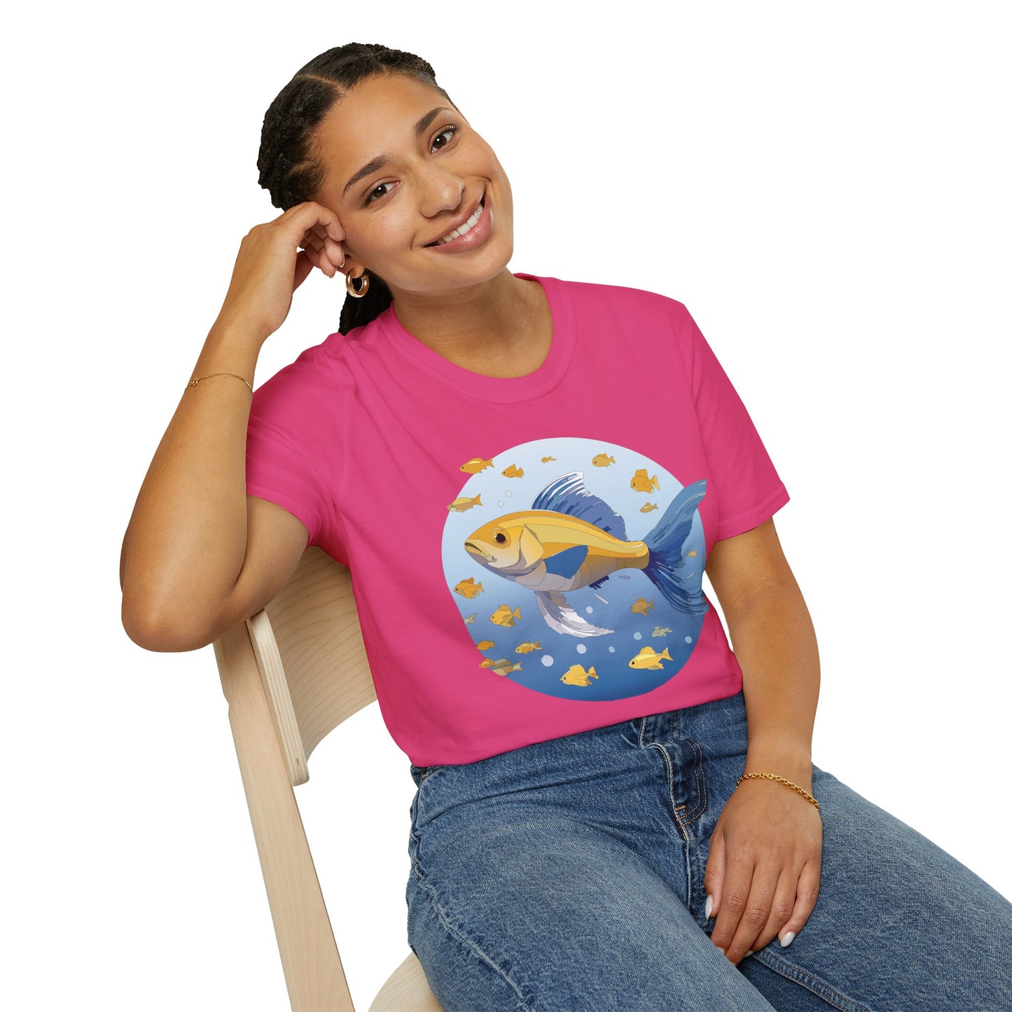 Fish Art Design Shirt, T Shirt with Fish, Graphic Shirt, Tee Shirt with Graphic Design, Shirt with Fish Graphic Art