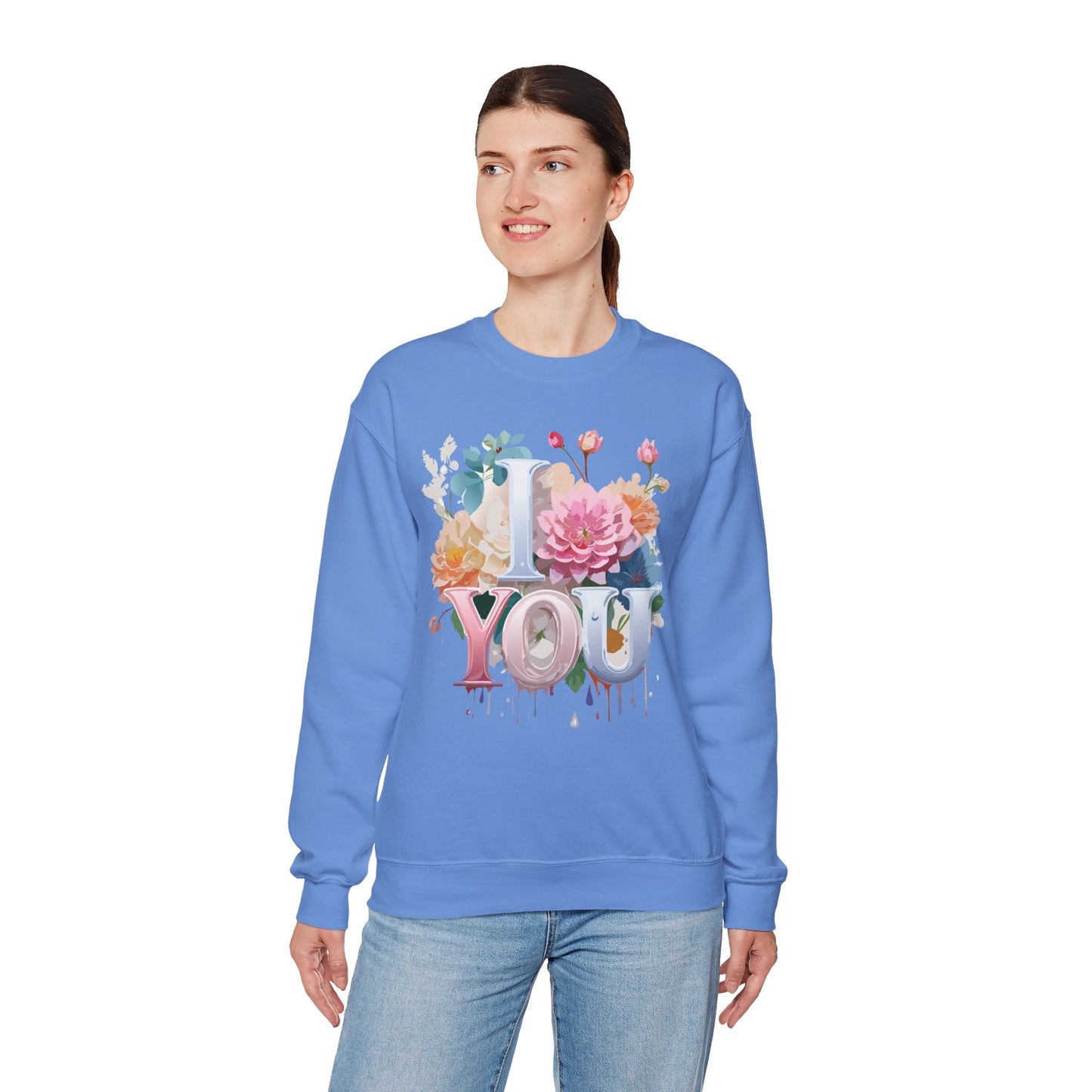 Floral Love Sweatshirt, Valentine's Day Sweatshirt, Love Flower Sweatshirt