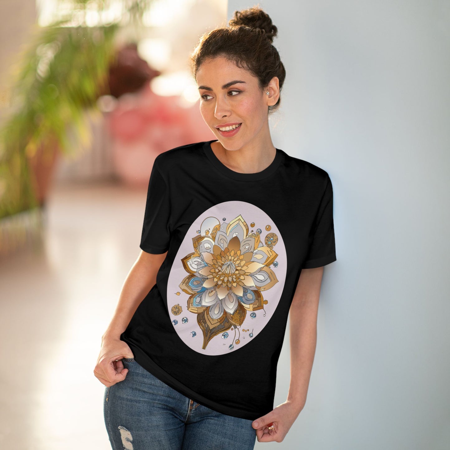 Organic T-shirt with Flower